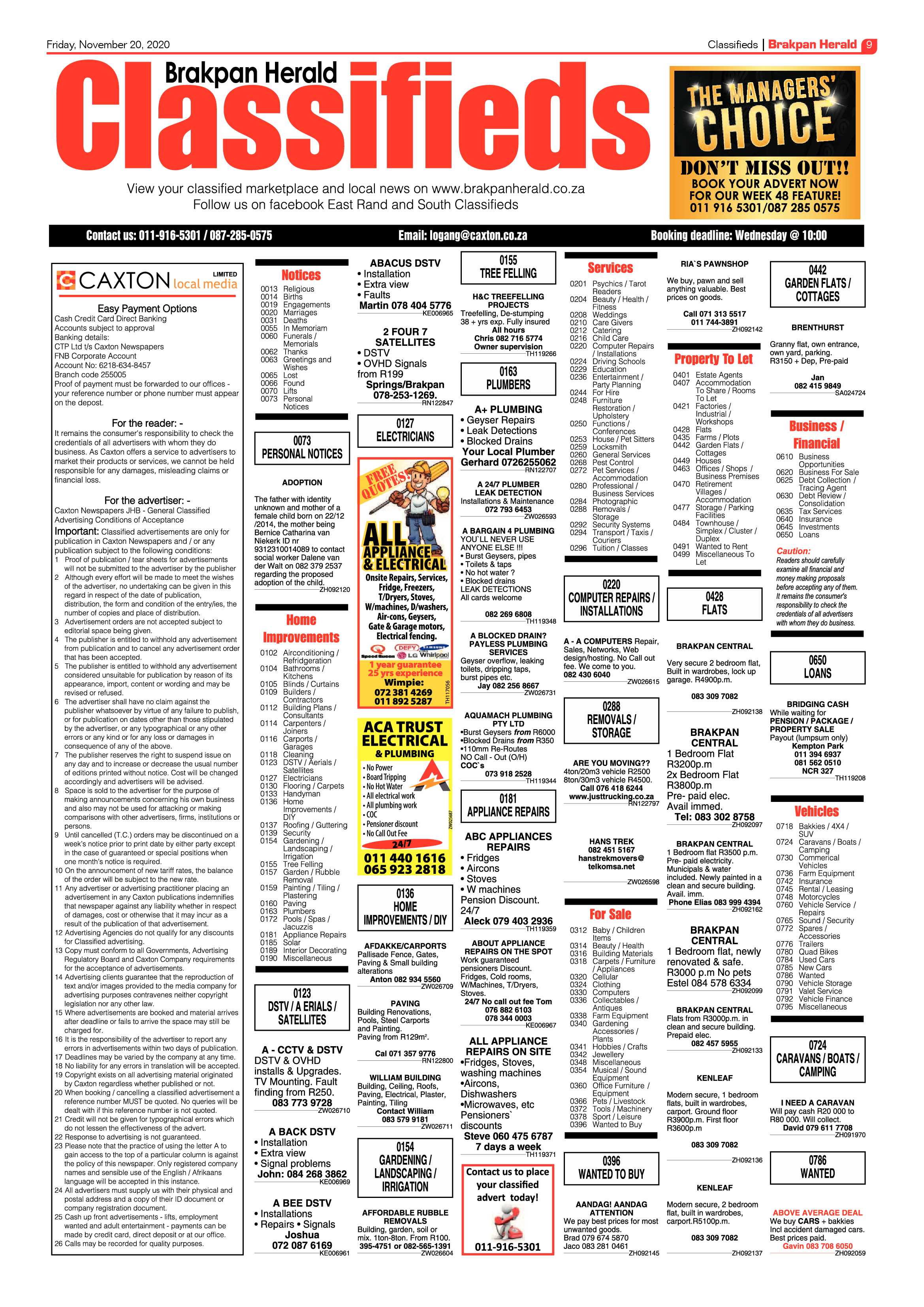 Brakpan Herald 20 November  2020 page 9
