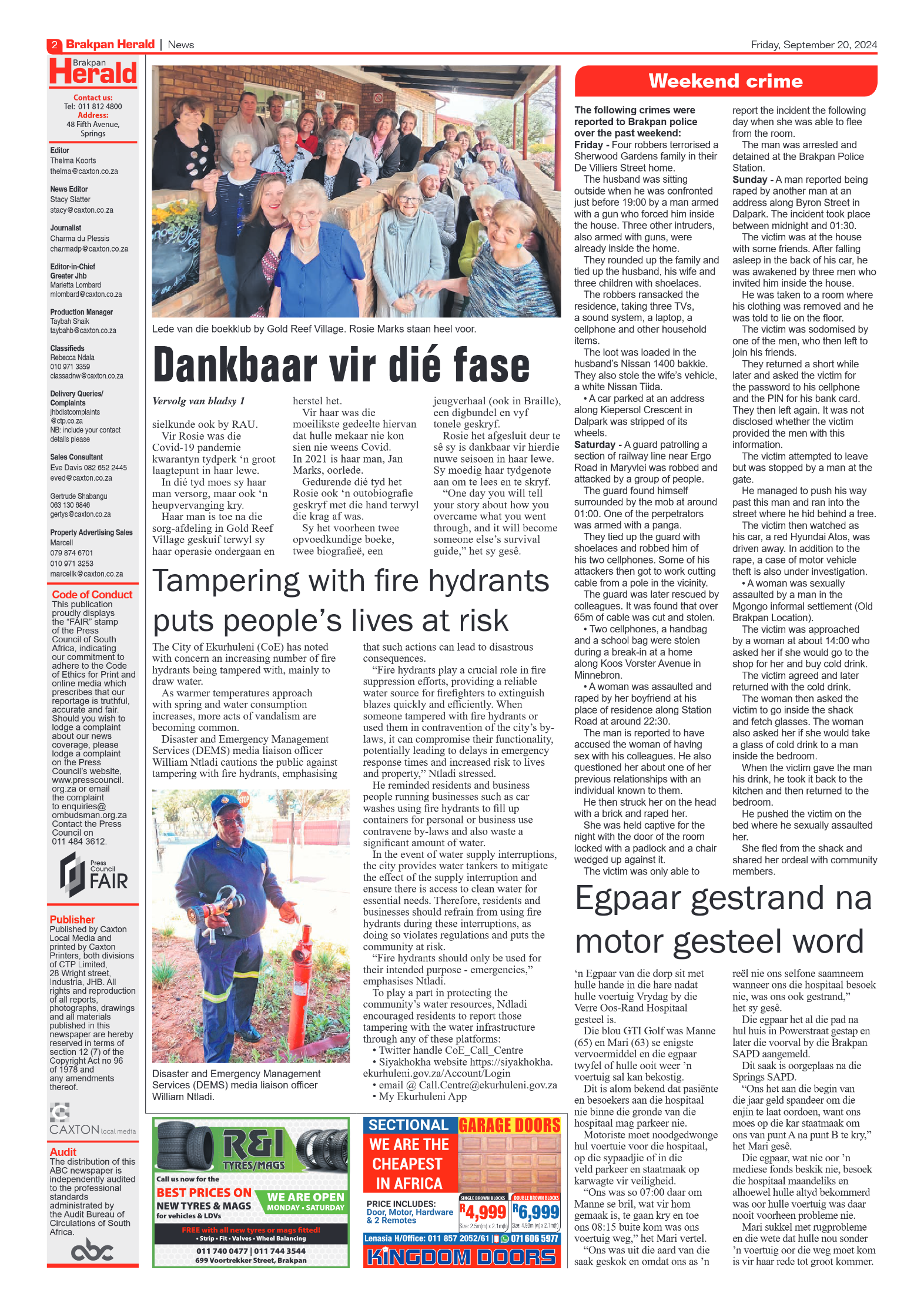 Brakpan Herald 20 September 2024 page 2