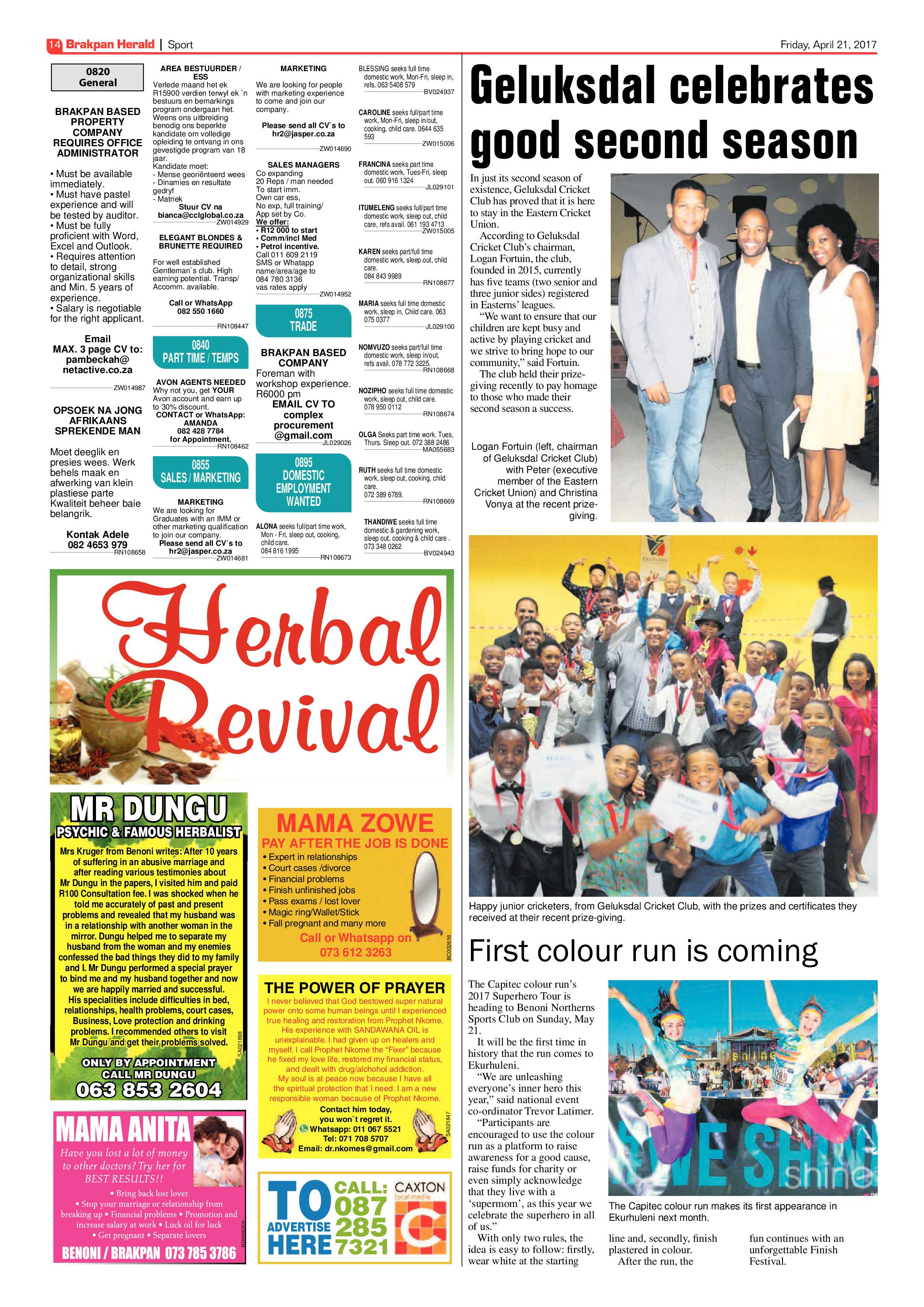 Brakpan Herald 21 April 2017 page 14