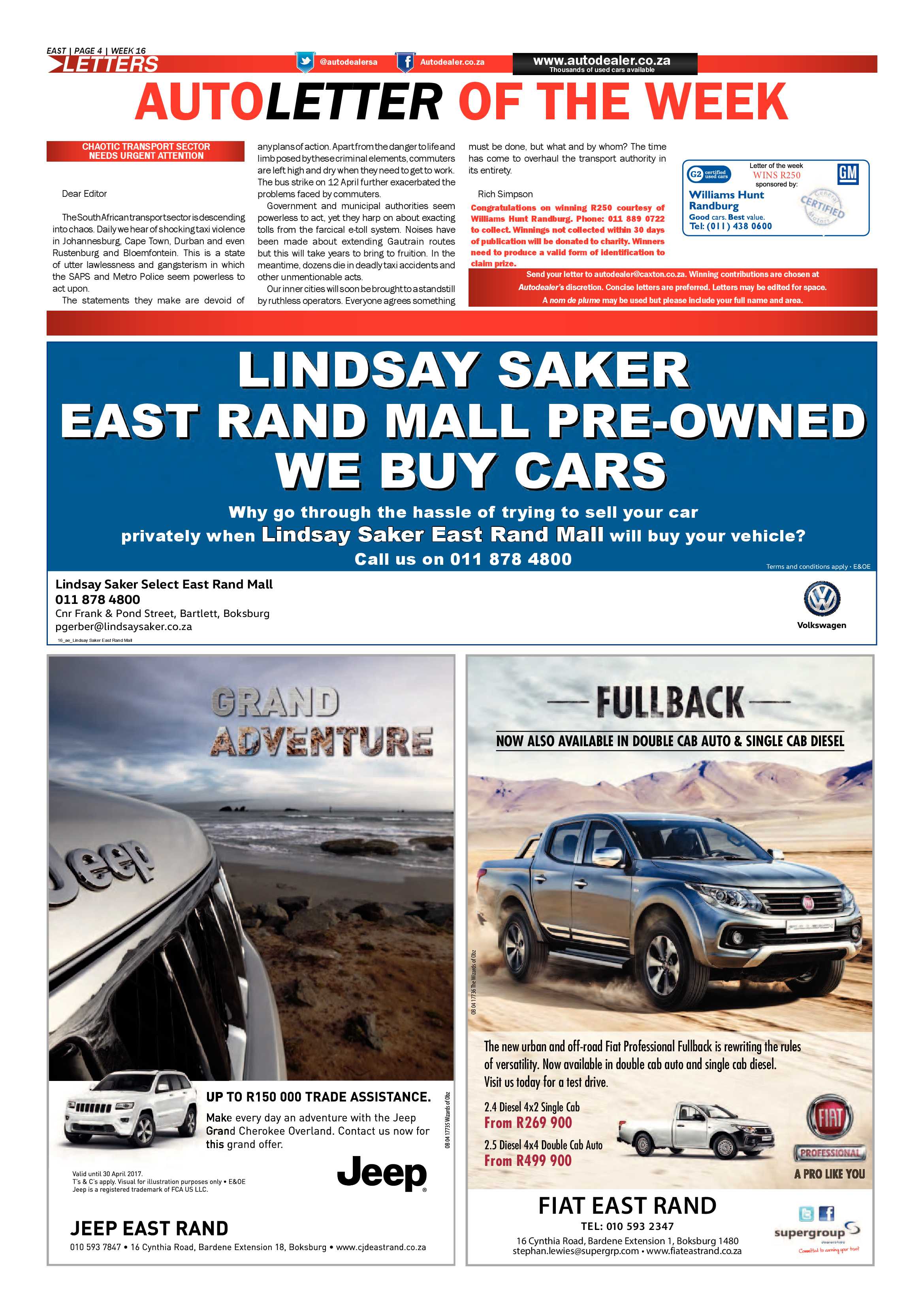 Brakpan Herald 21 April 2017 page 20