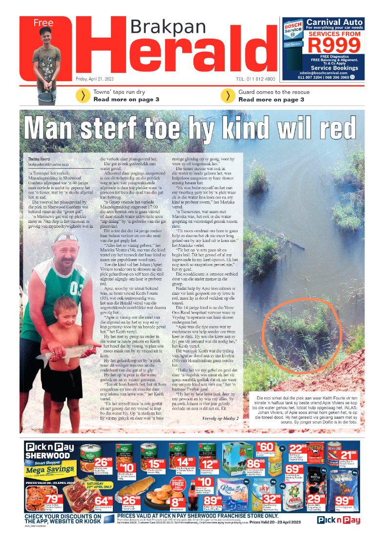 Brakpan Herald 21 April 2022 page 1