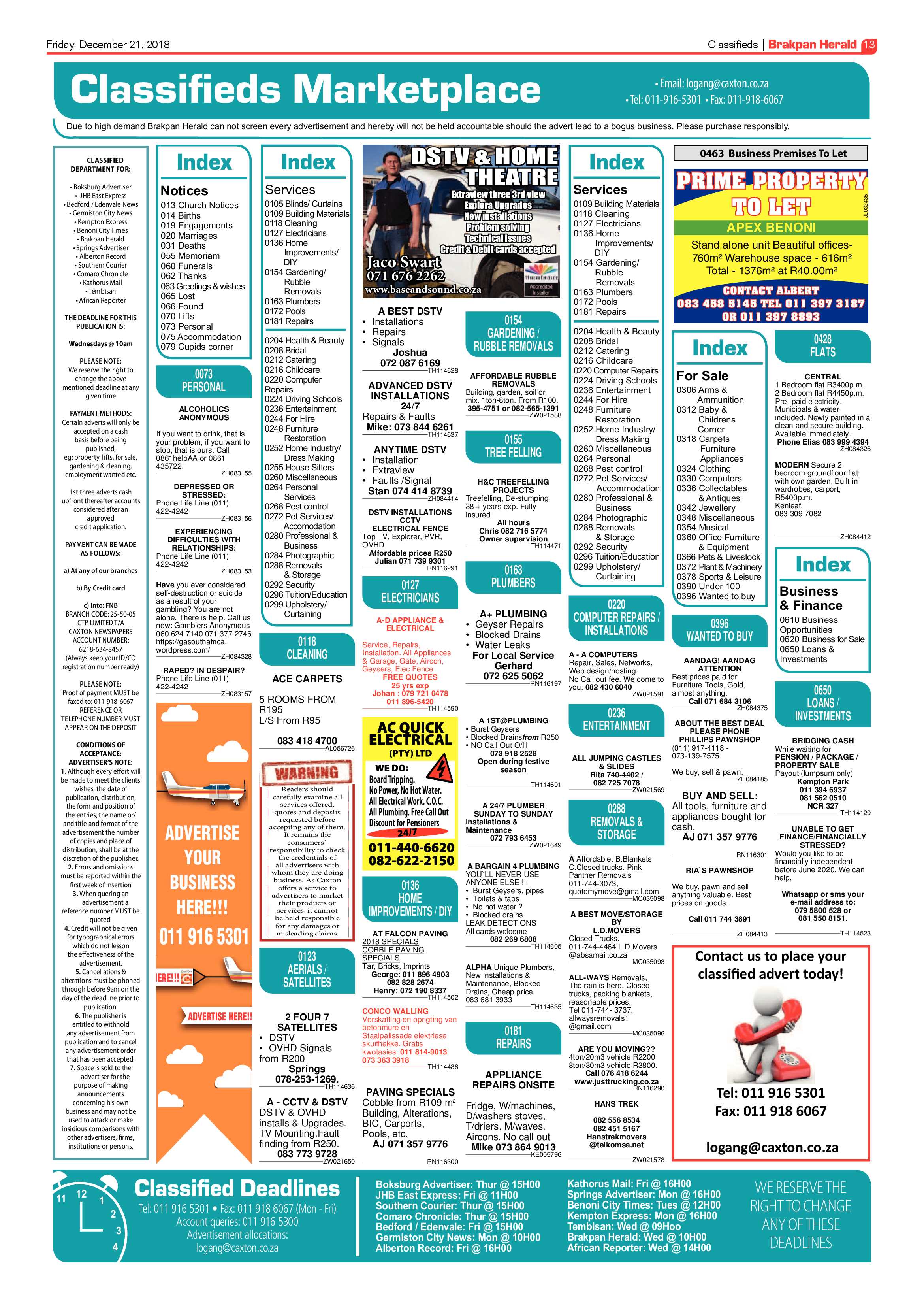 Brakpan Herald 21 December 2018 page 13