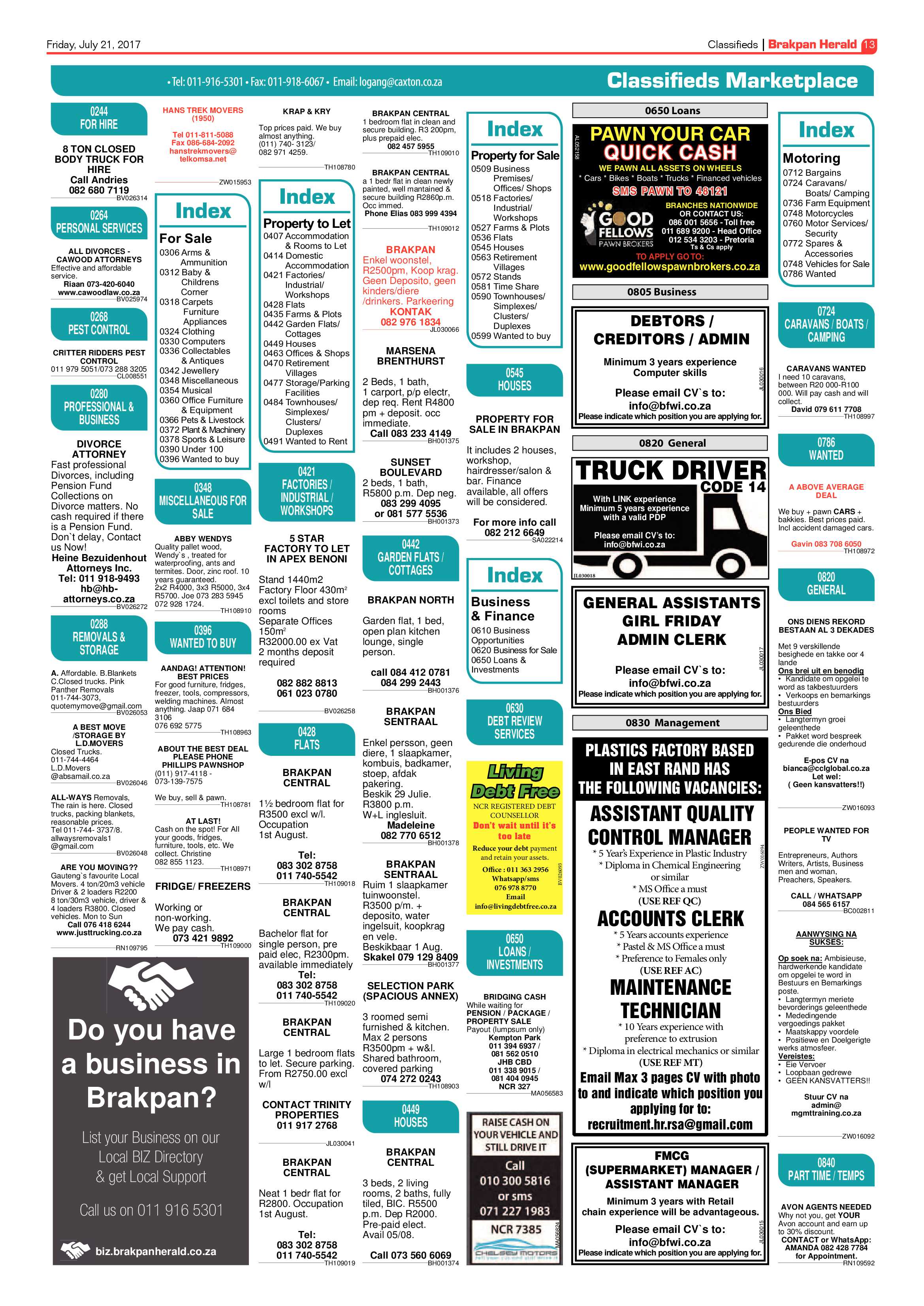 Brakpan Herald 21 July 2017 page 13