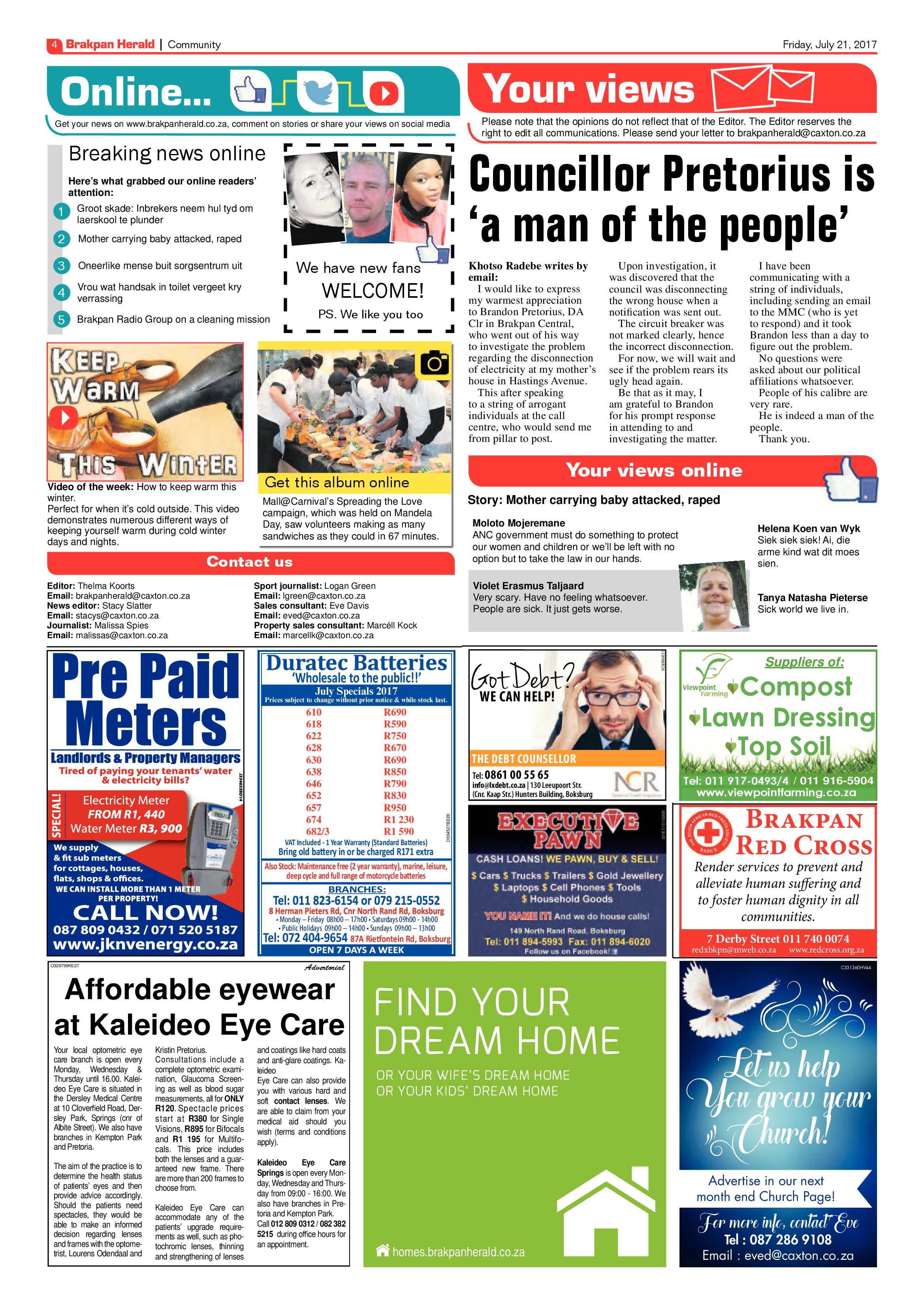 Brakpan Herald 21 July 2017 page 4