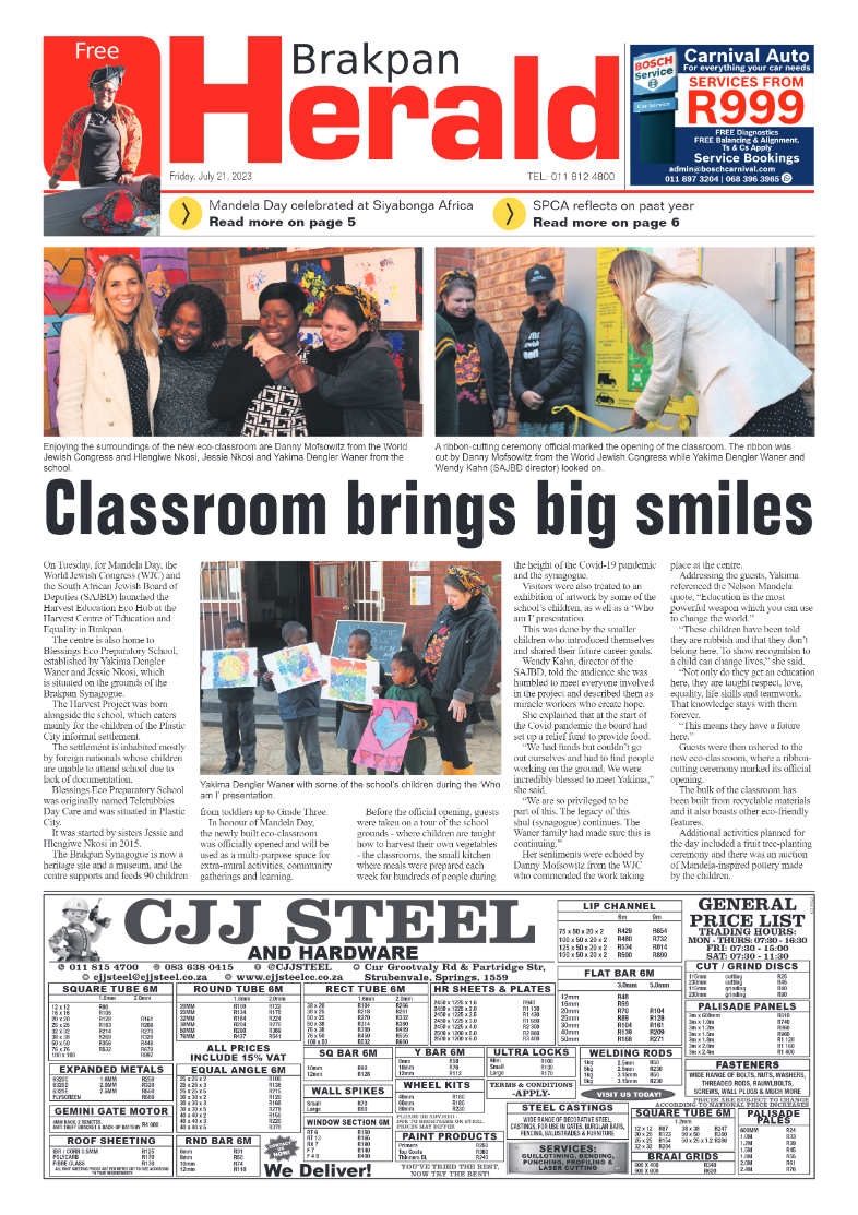 Brakpan Herald 21 July 2022 page 1