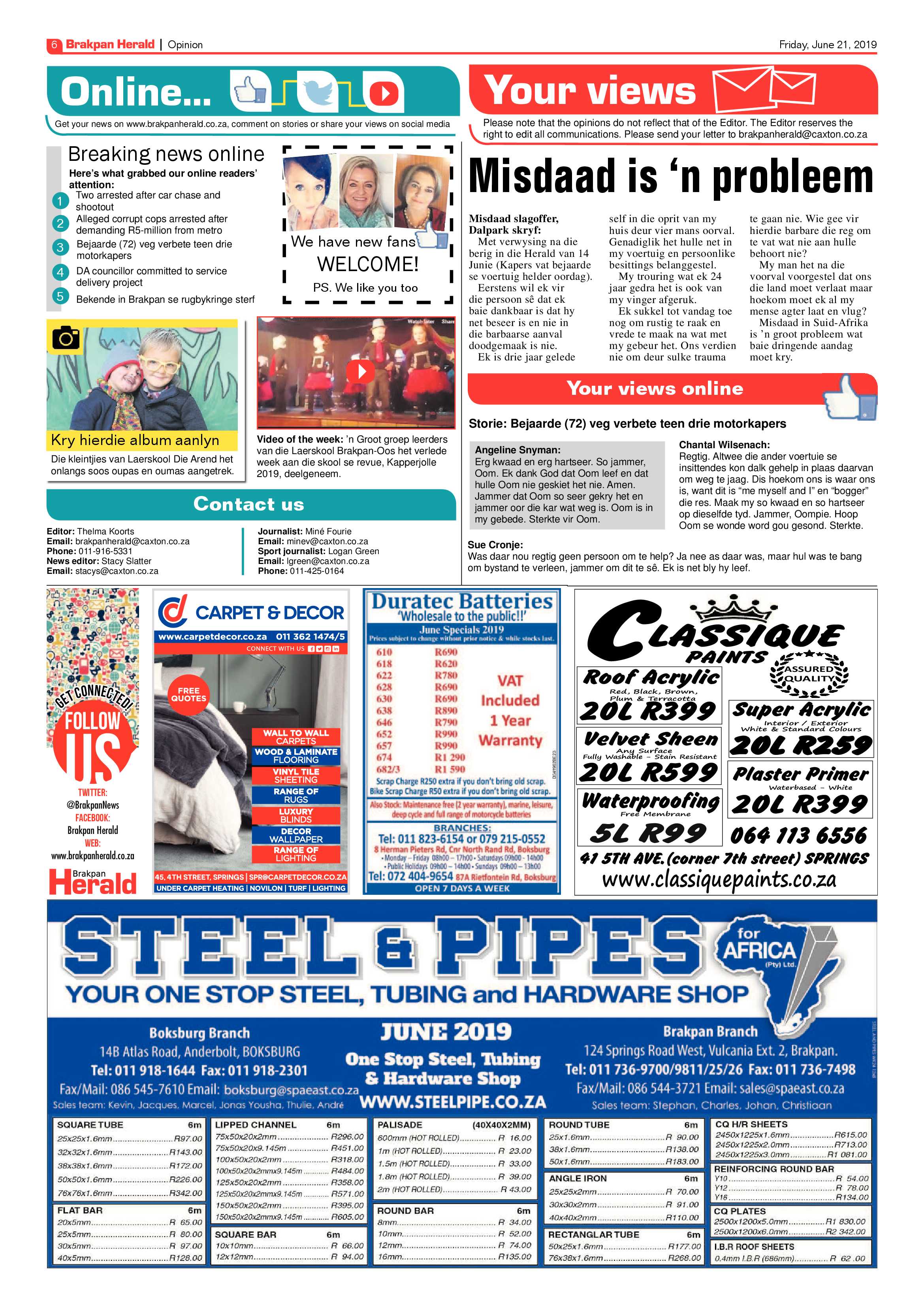 Brakpan Herald 21 June 2019 page 6