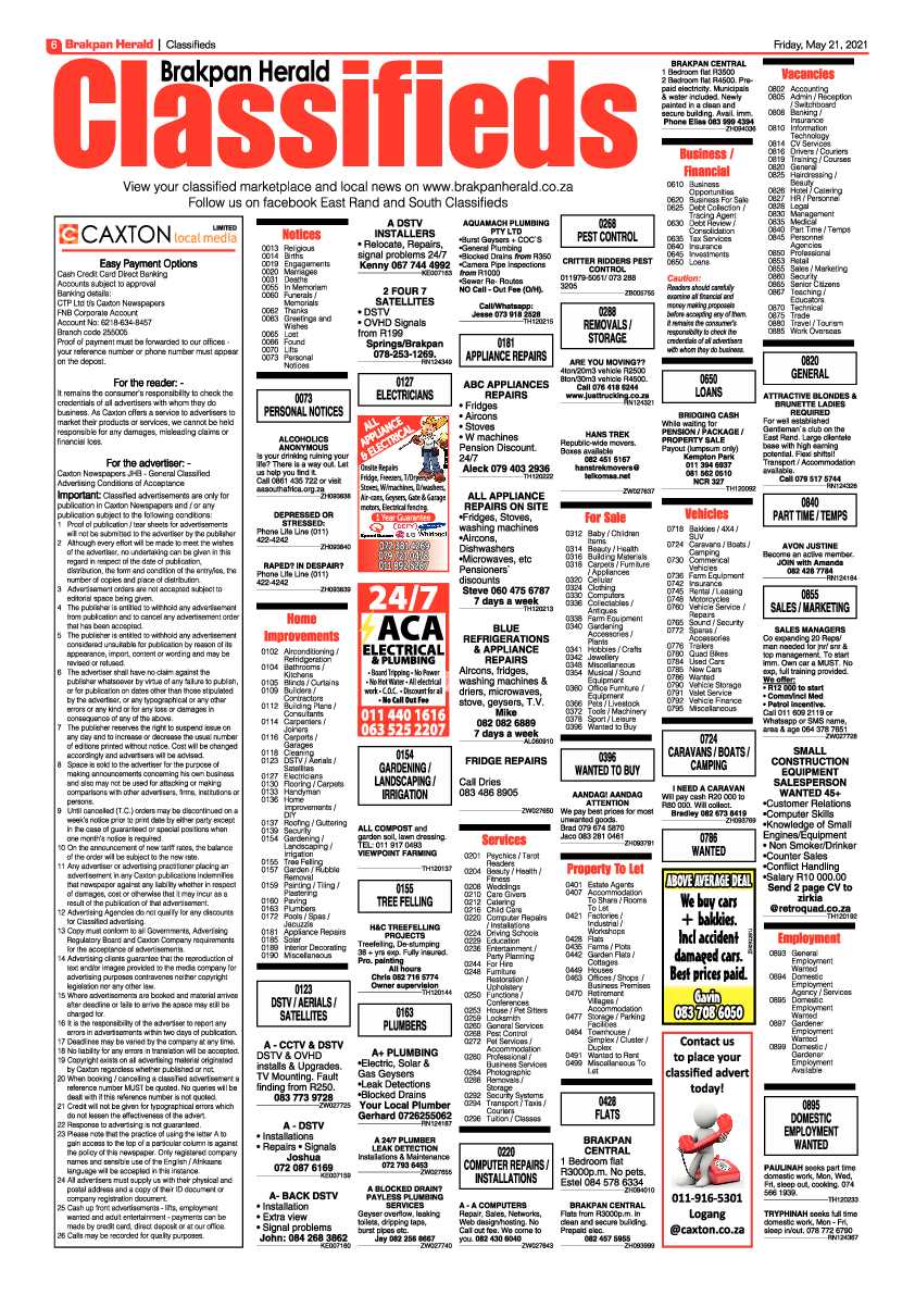 Brakpan Herald 21 May 2021 page 6