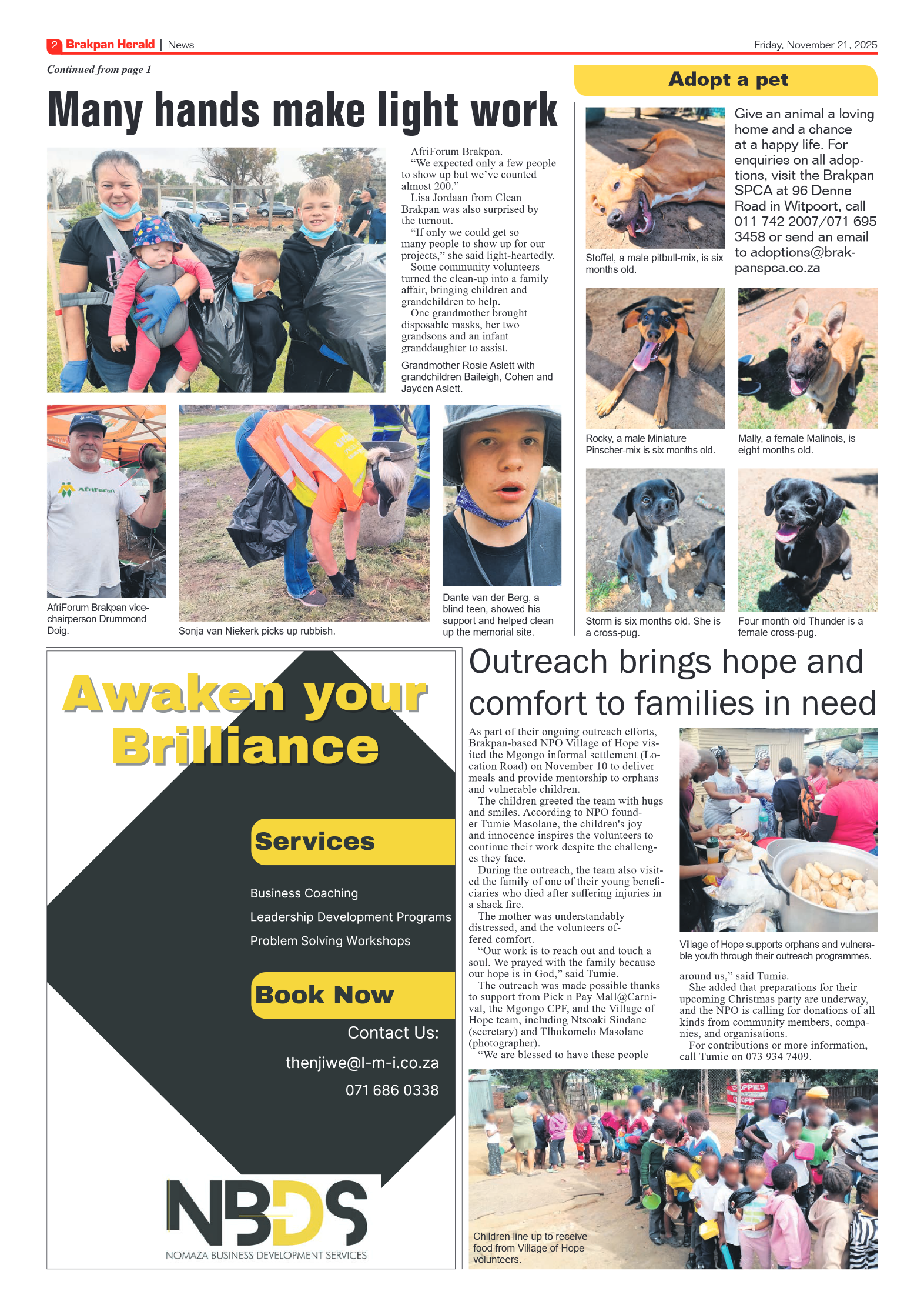 Brakpan Herald 21 November 2025 page 2