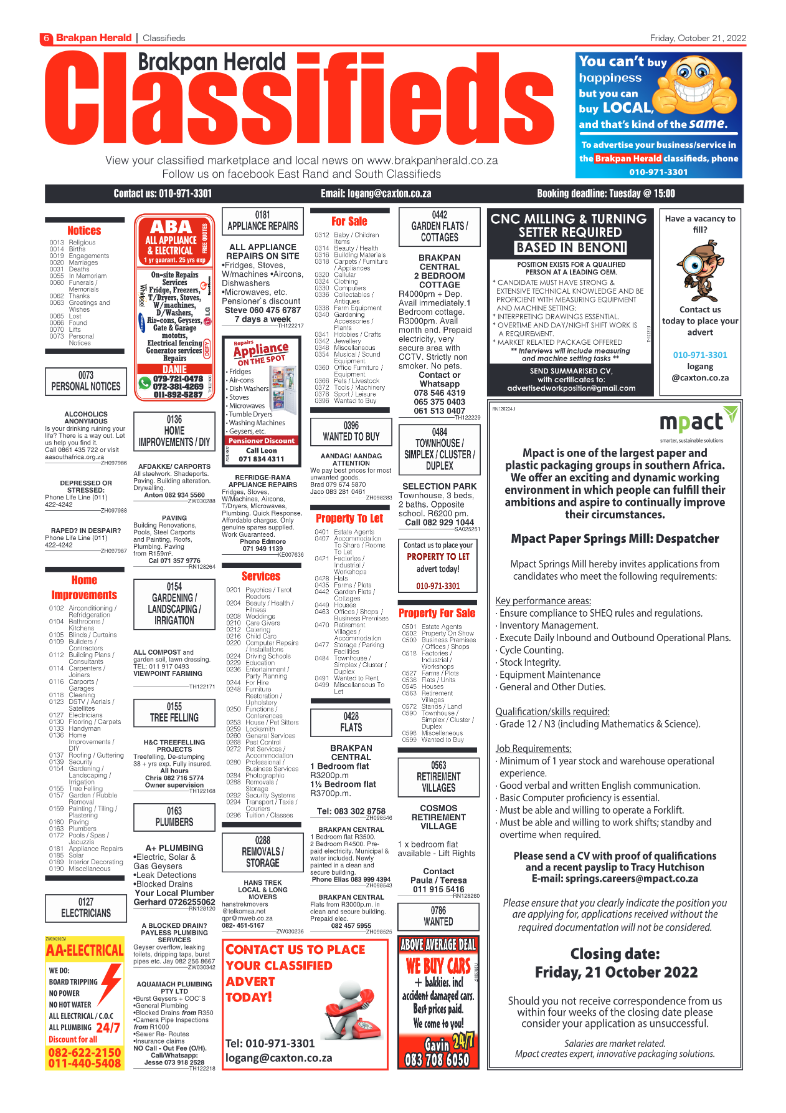 Brakpan Herald 21 Oct 2022 page 6