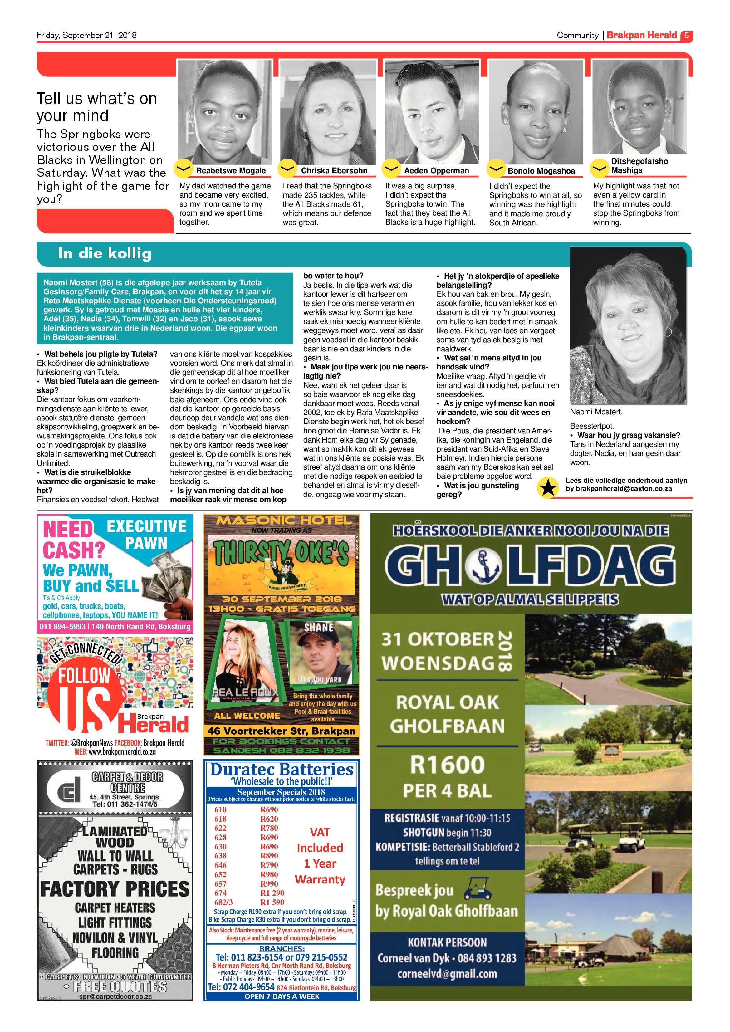 Brakpan Herald 21 September 2018 page 5