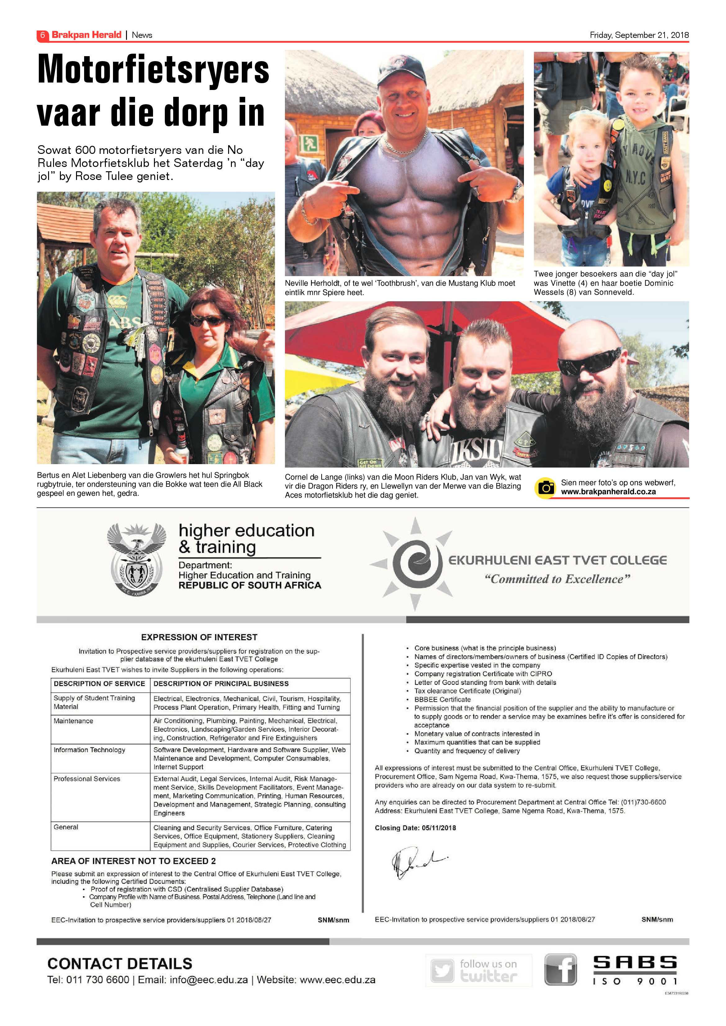 Brakpan Herald 21 September 2018 page 6