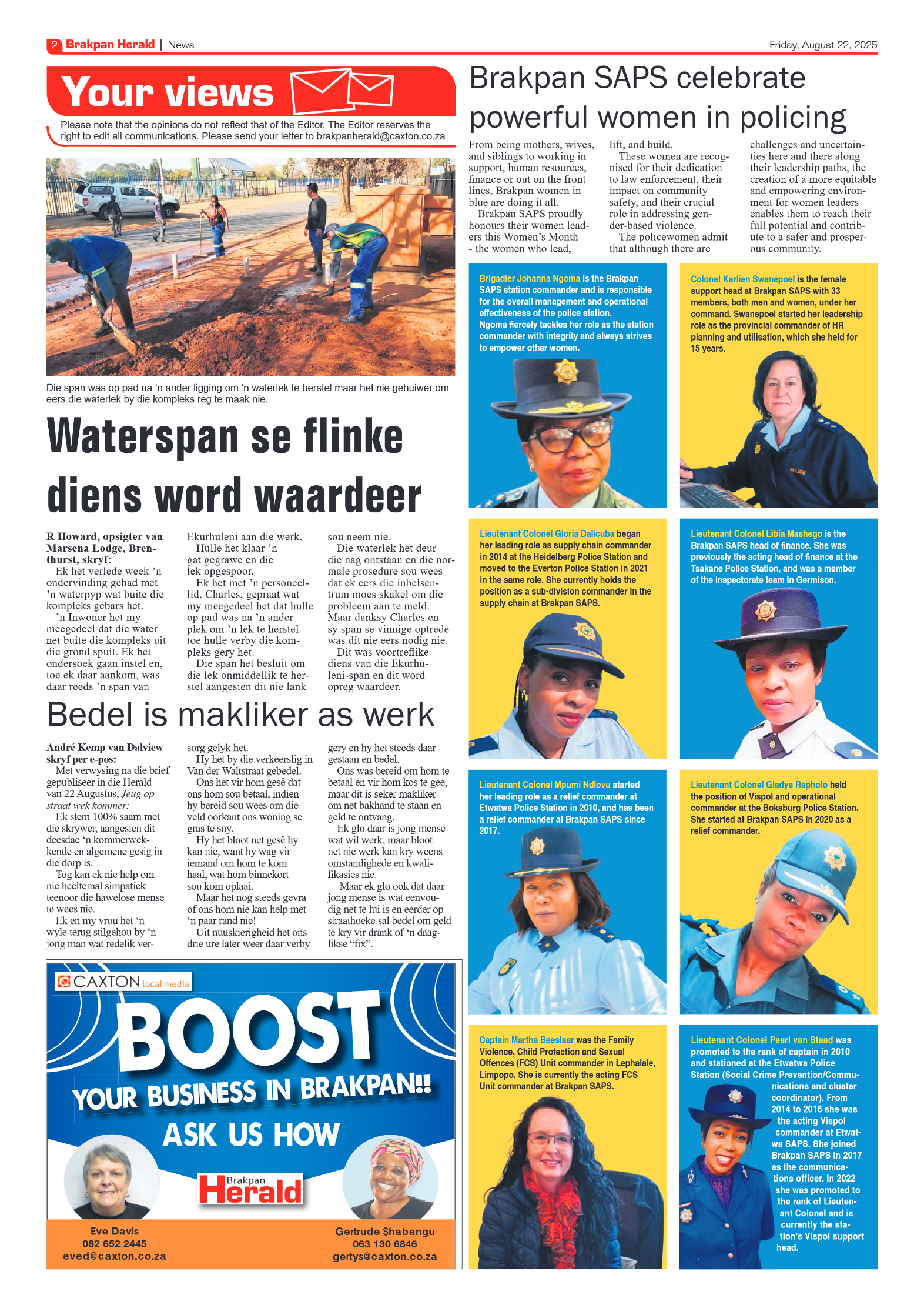 Brakpan Herald 22 August 2025 page 2