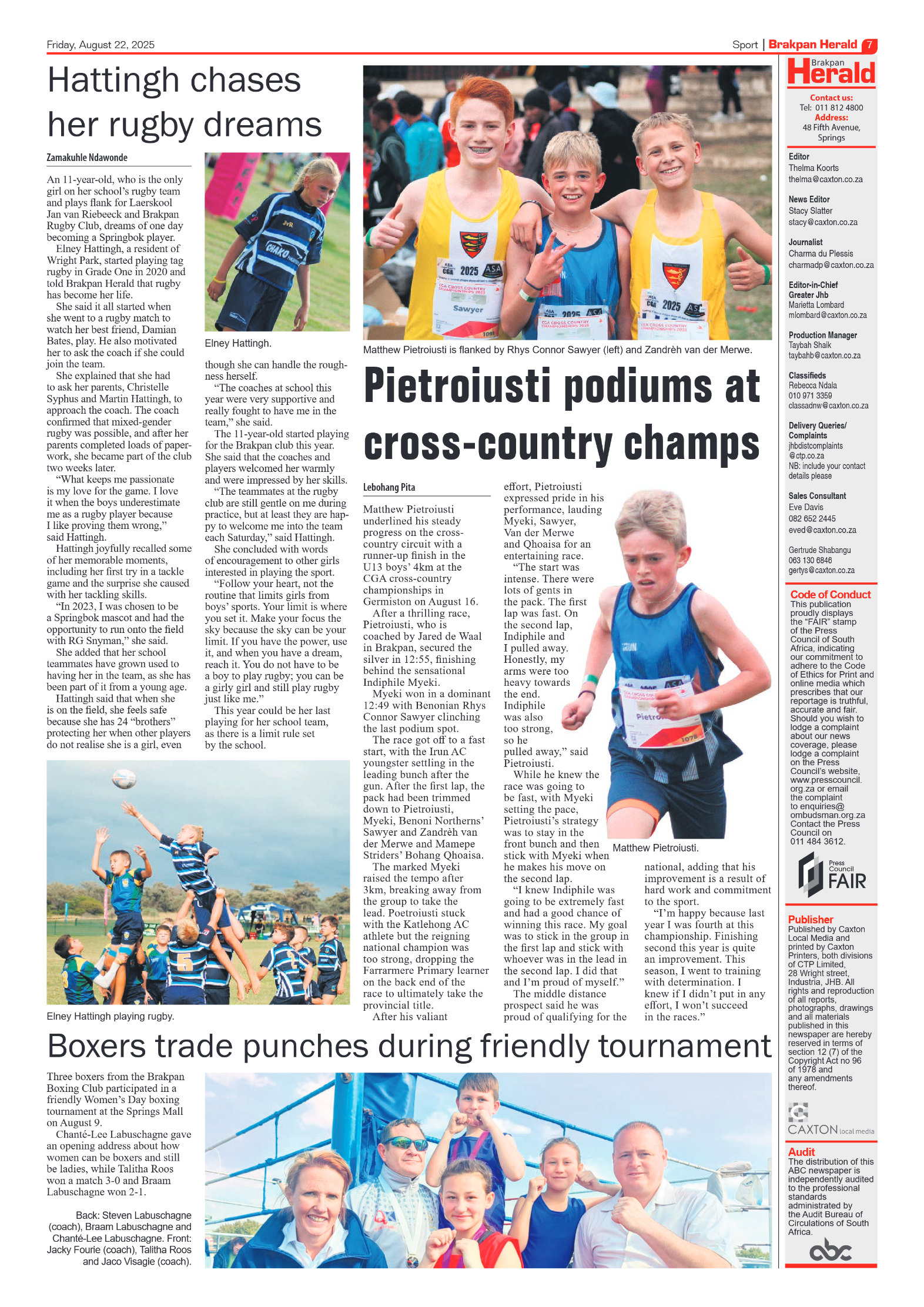 Brakpan Herald 22 August 2025 page 7