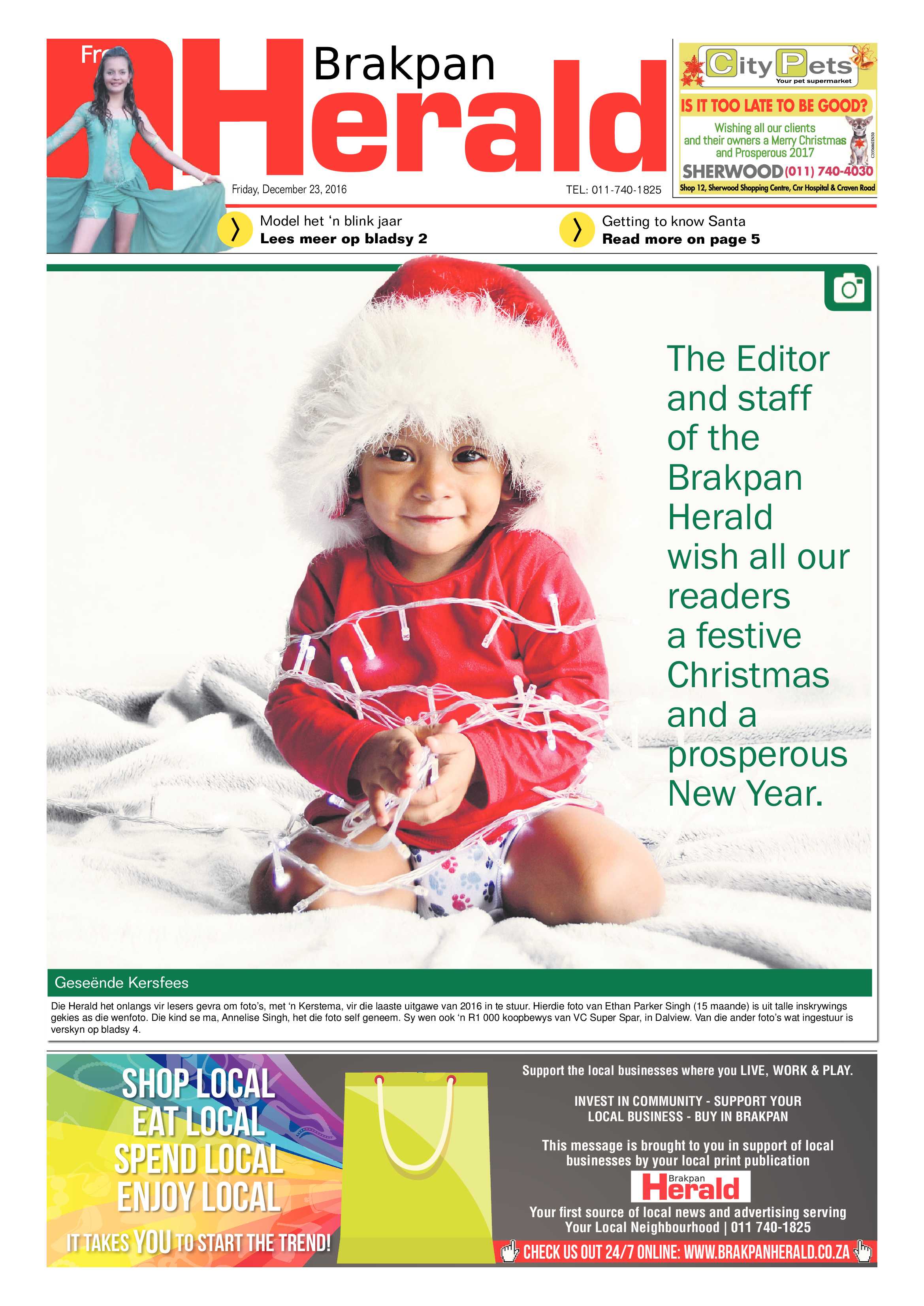 Brakpan Herald 22 December 2016 page 1