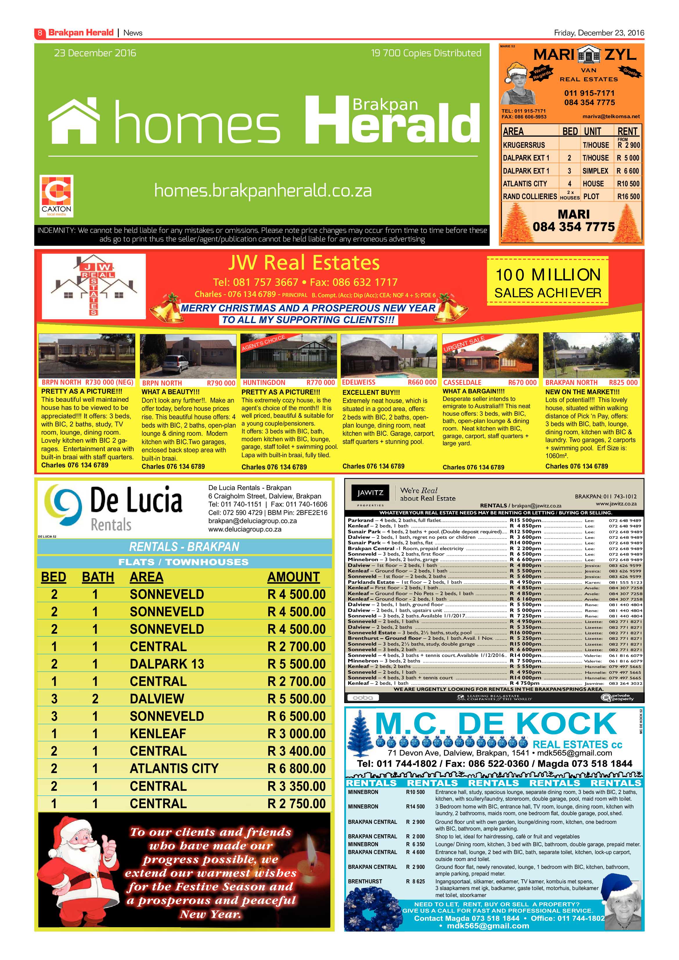 Brakpan Herald 22 December 2016 page 8