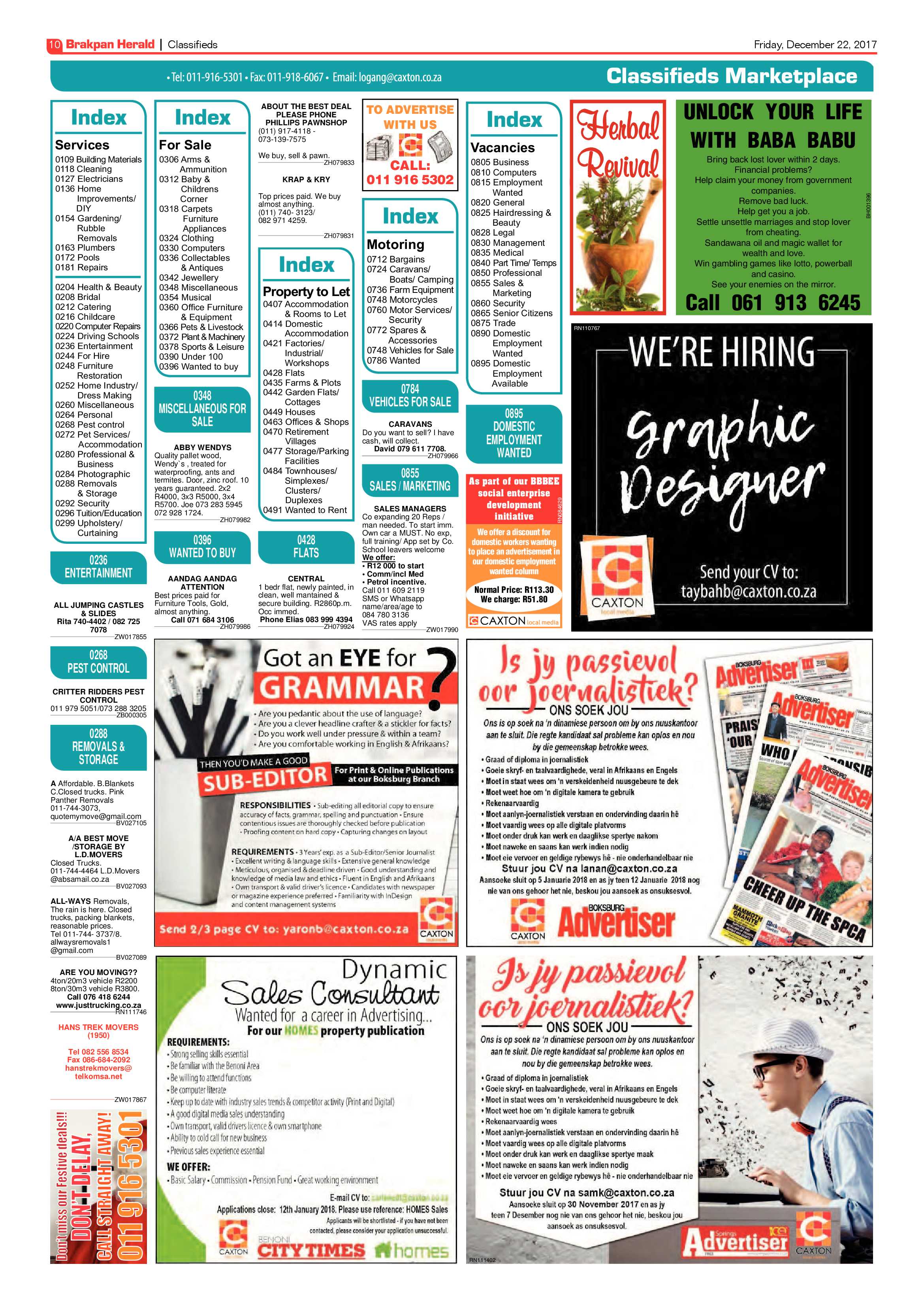 Brakpan Herald 22 December 2017 page 12