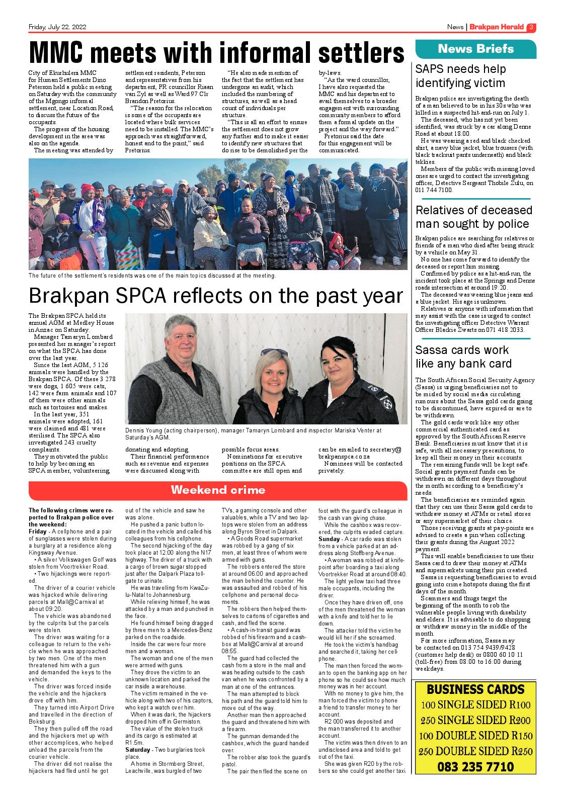 Brakpan Herald 22 July 2022 page 3