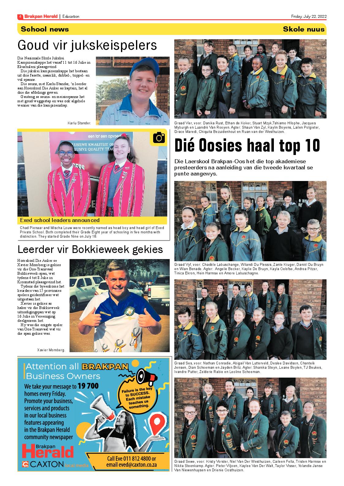 Brakpan Herald 22 July 2022 page 4