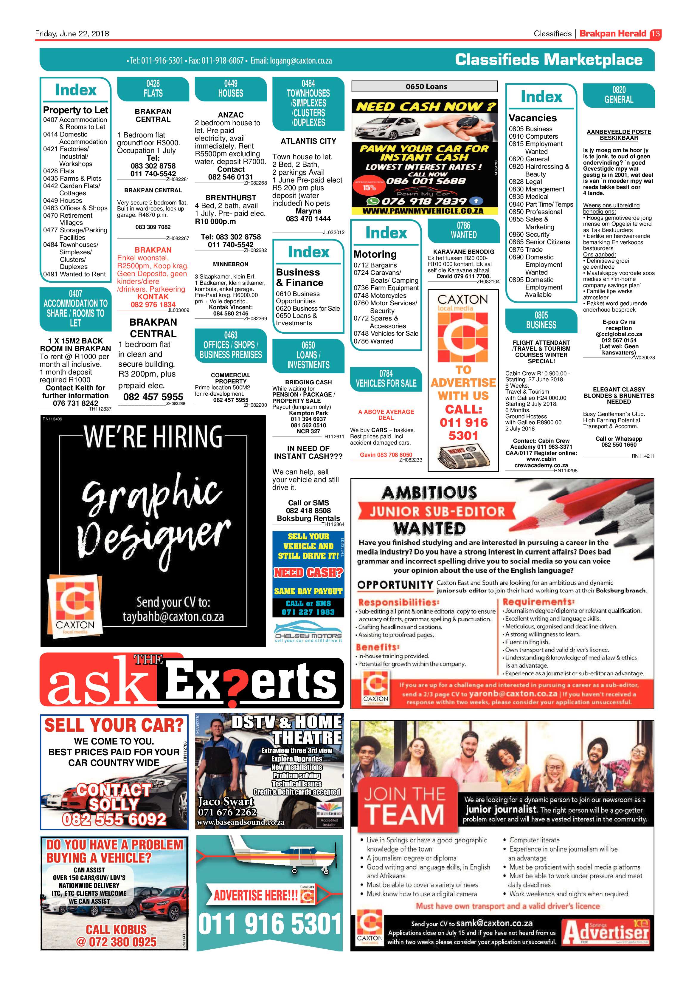 Brakpan Herald 22 June 2018 page 13