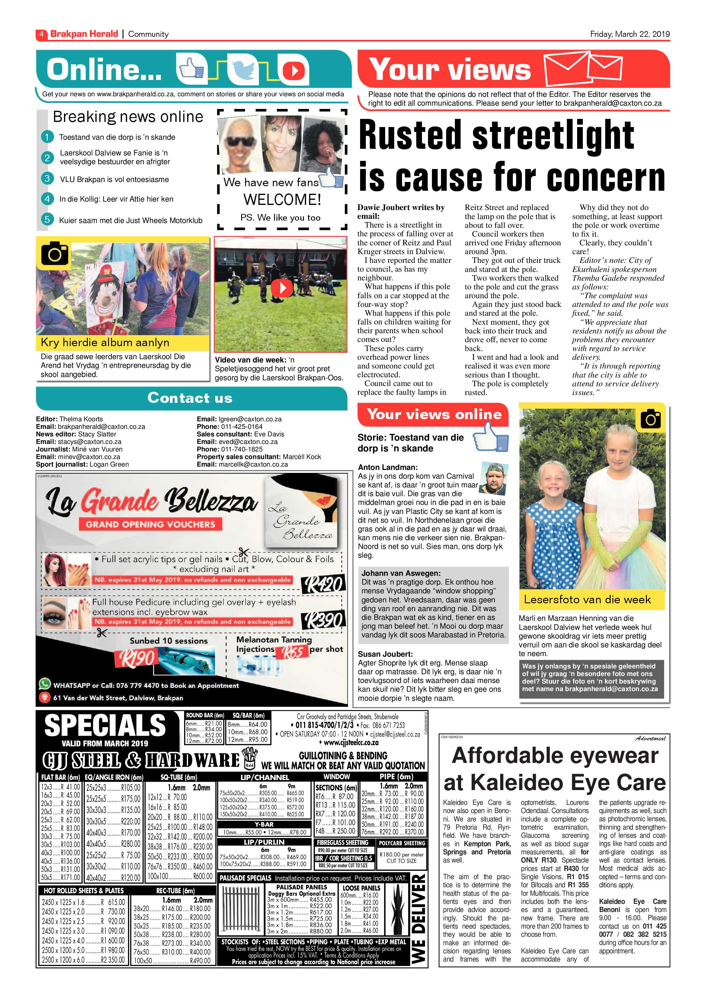 Brakpan Herald 22 March 2019 page 4