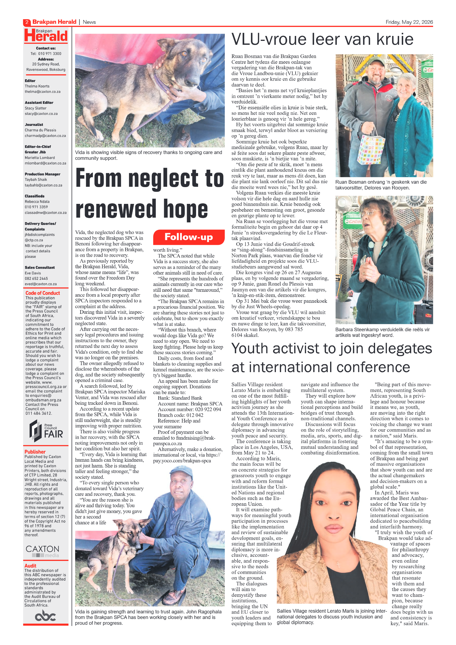Brakpan Herald 22 May 2026 page 2