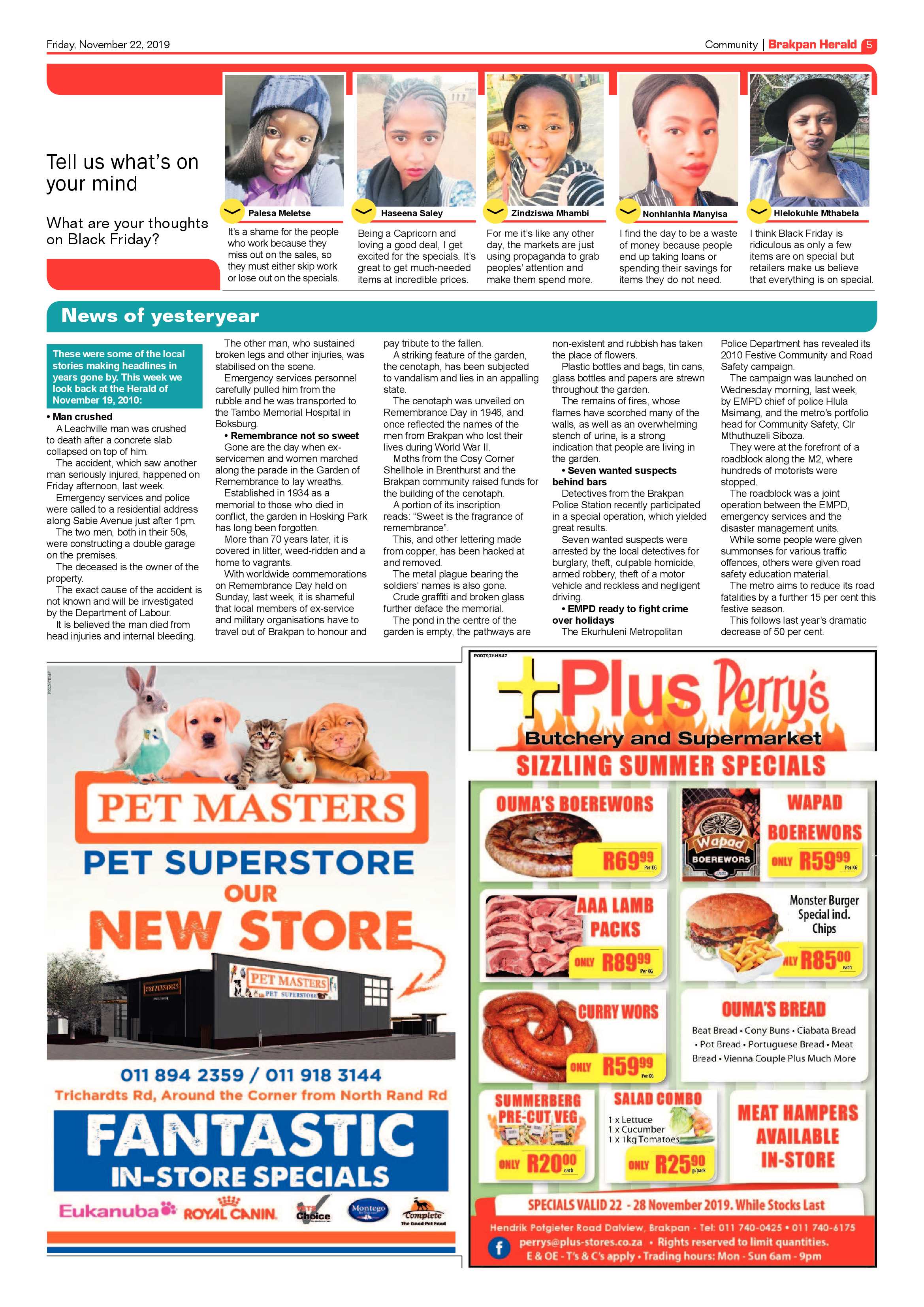 Brakpan Herald 22 November 2019 page 5