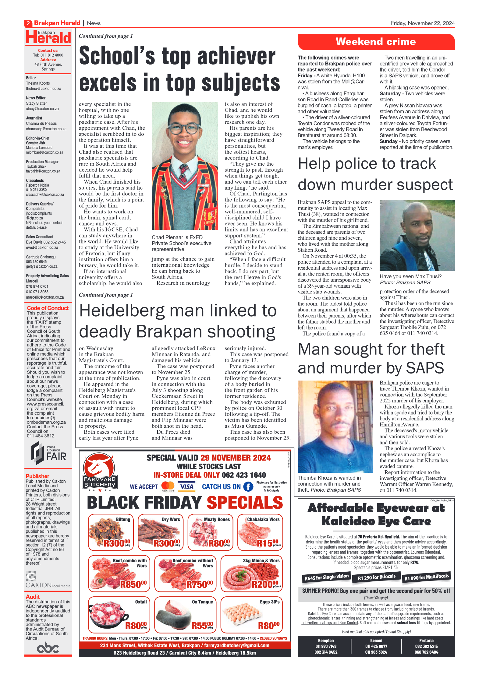 Brakpan Herald 22 November 2024 page 2