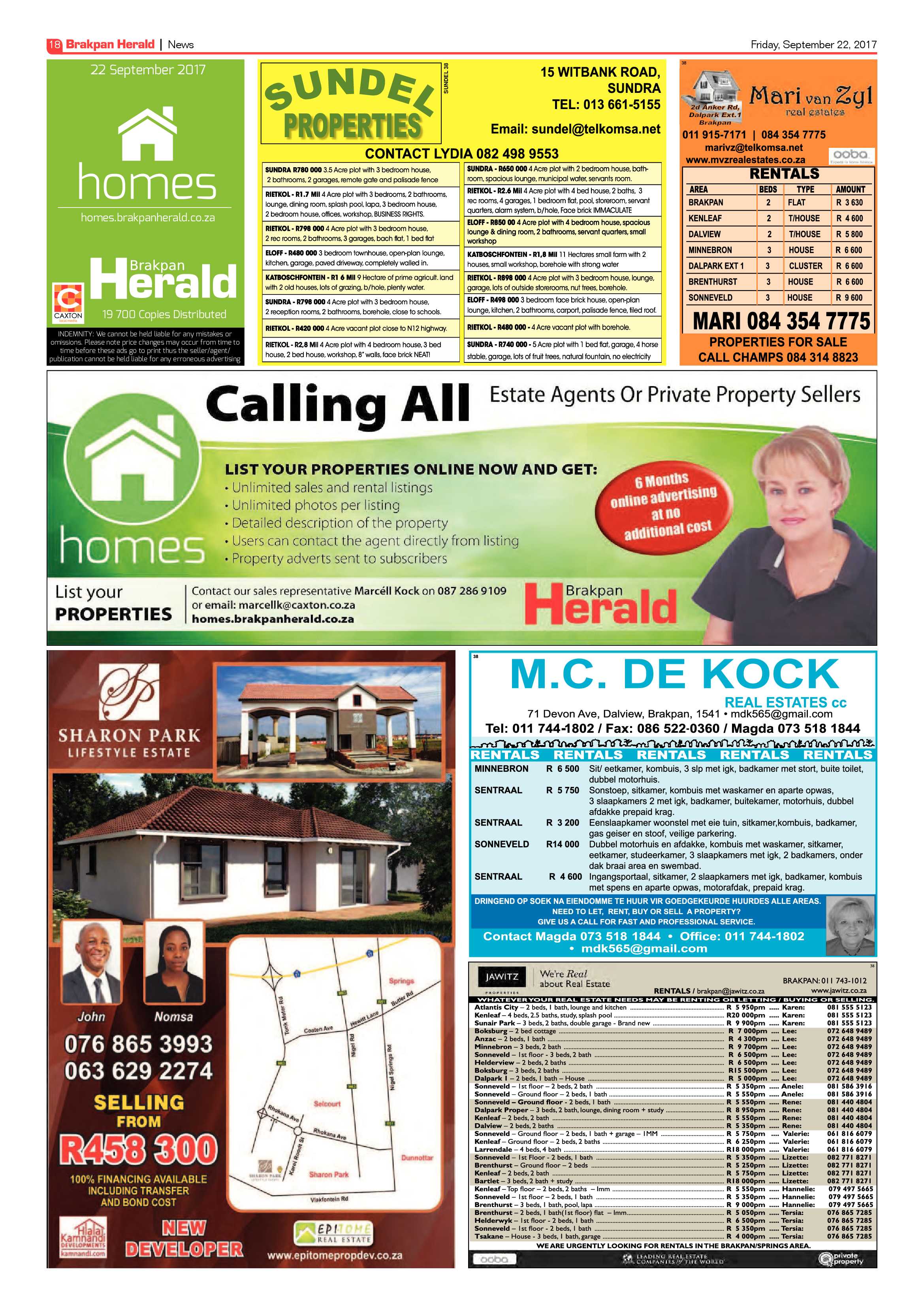 Brakpan Herald 22 September 2017 page 18