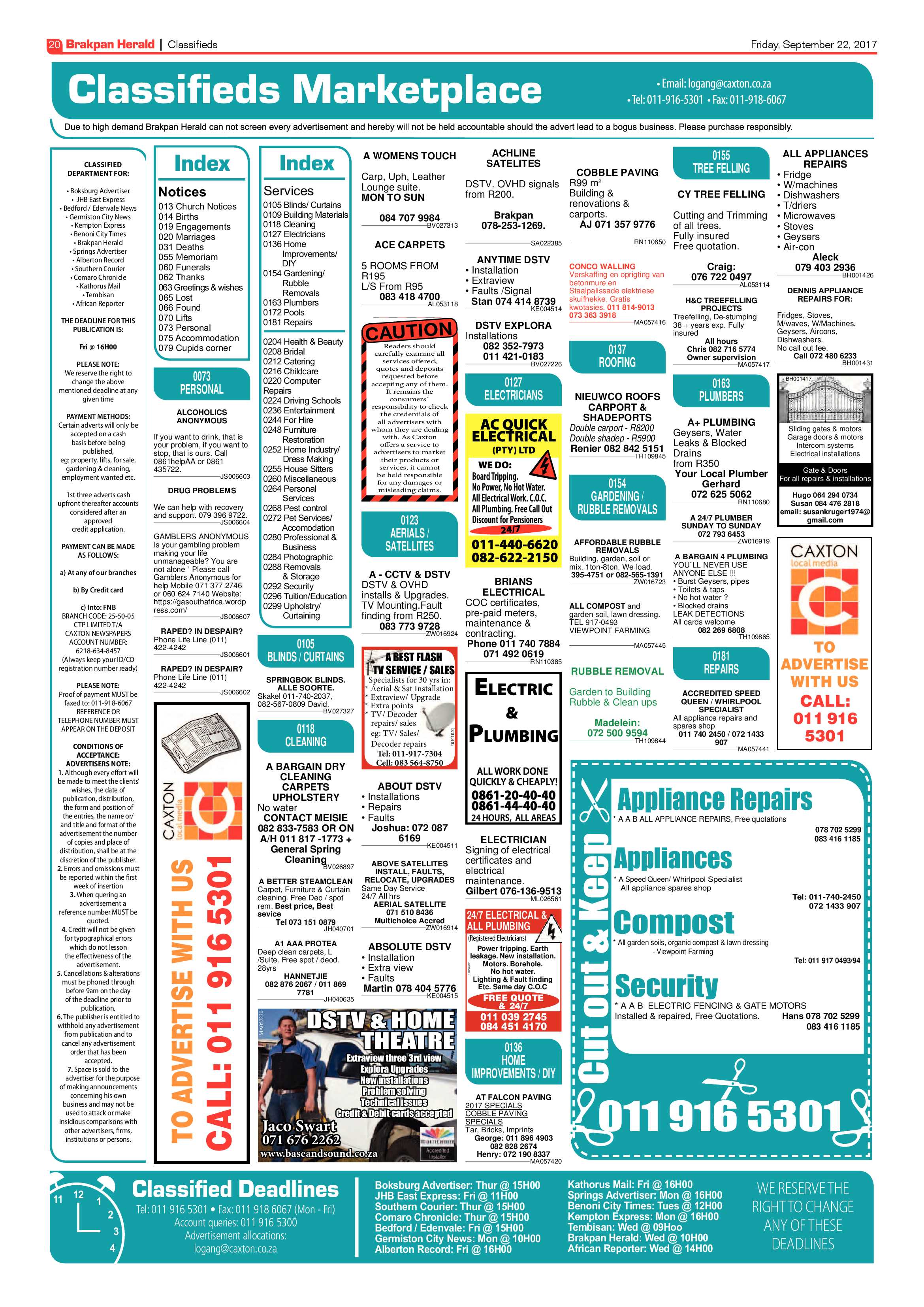 Brakpan Herald 22 September 2017 page 20