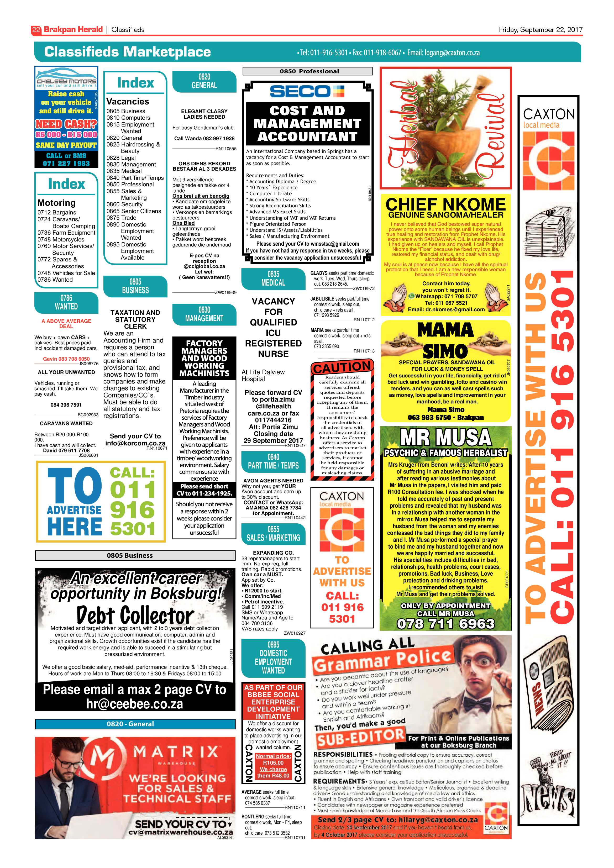 Brakpan Herald 22 September 2017 page 22