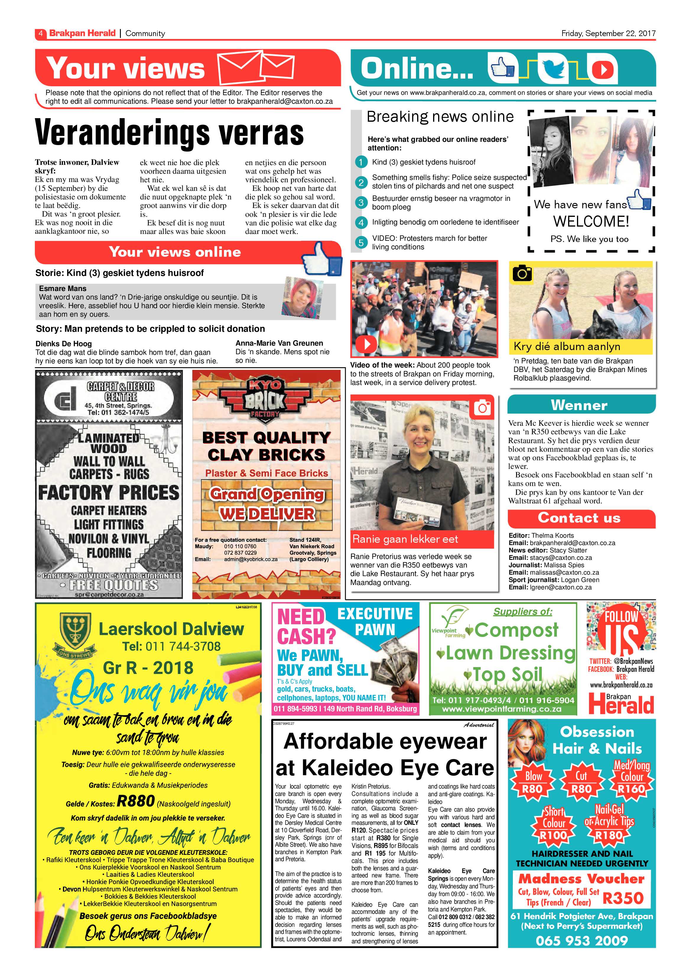 Brakpan Herald 22 September 2017 page 4