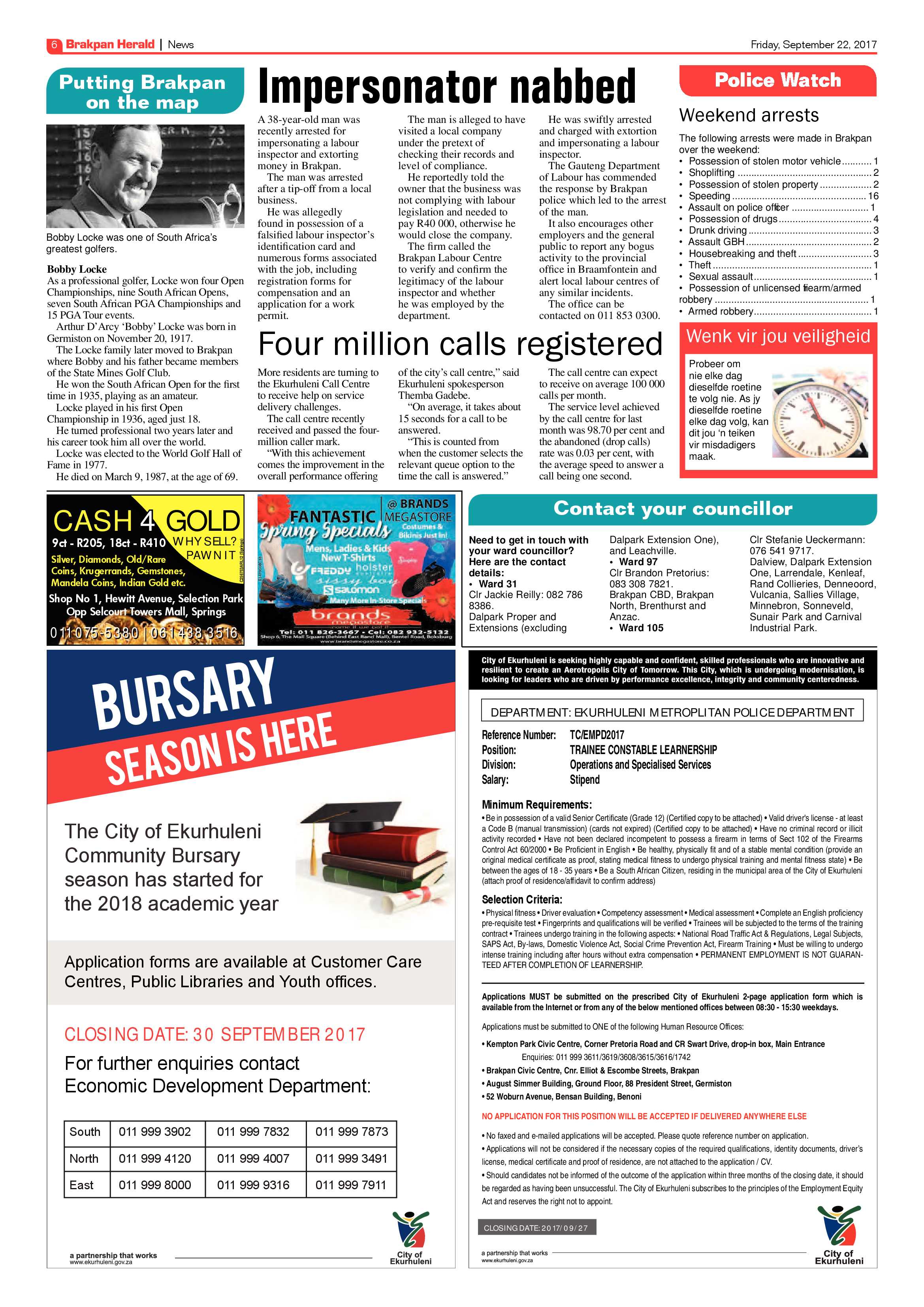 Brakpan Herald 22 September 2017 page 6