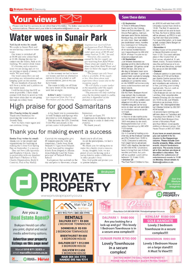 Brakpan Herald 22 September 2023 page 6
