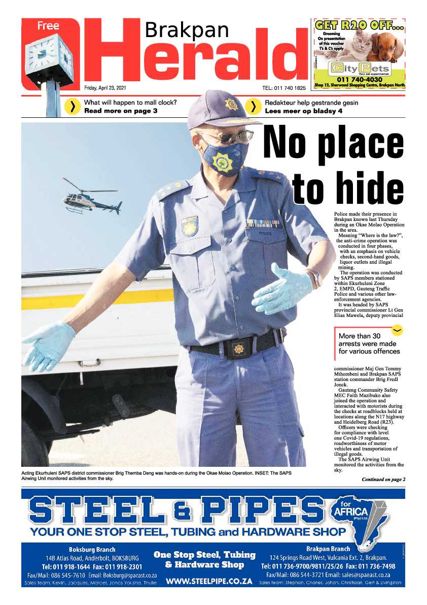Brakpan Herald 23 April 2021 page 1