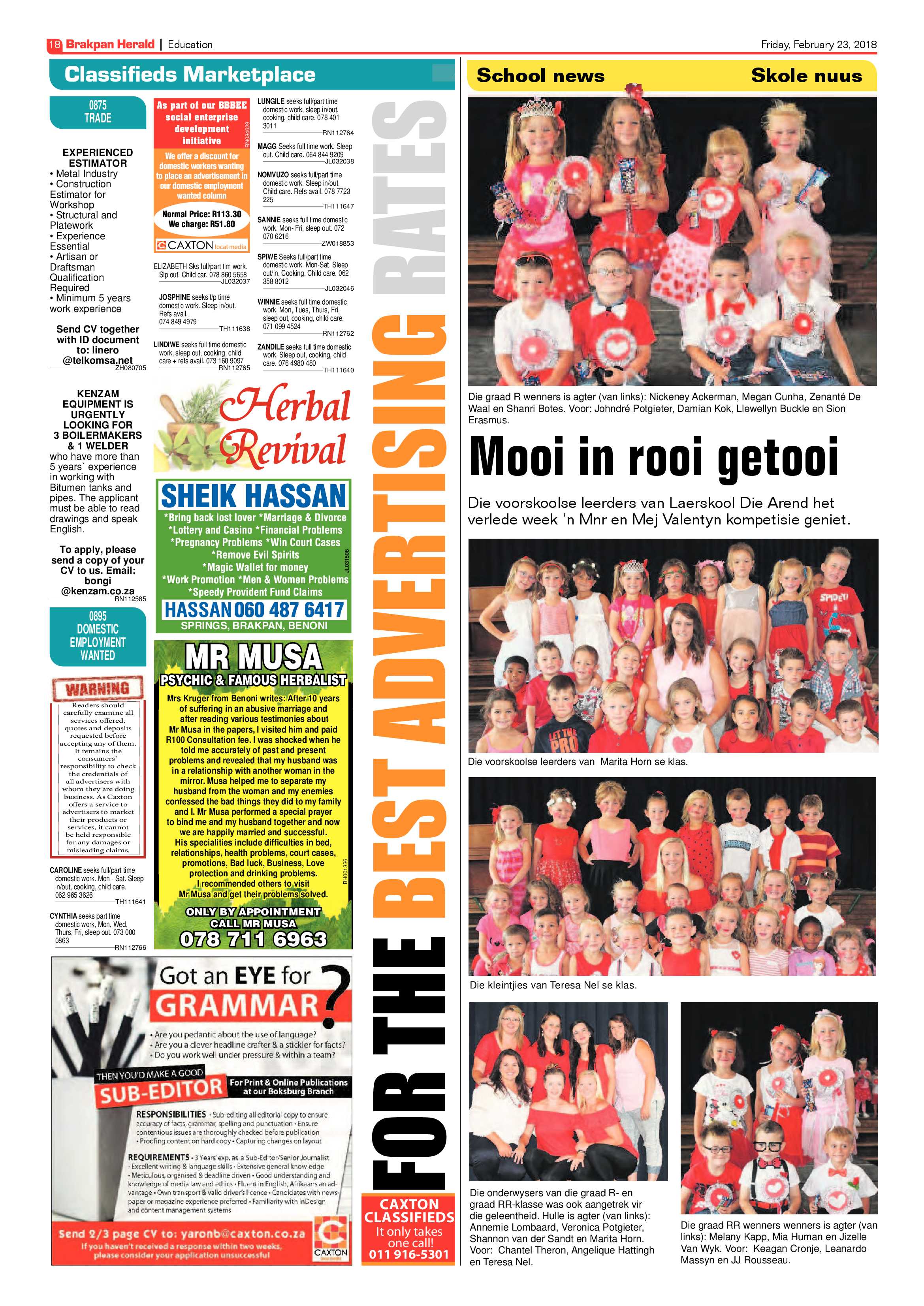 Brakpan Herald 23 February 2018 page 20