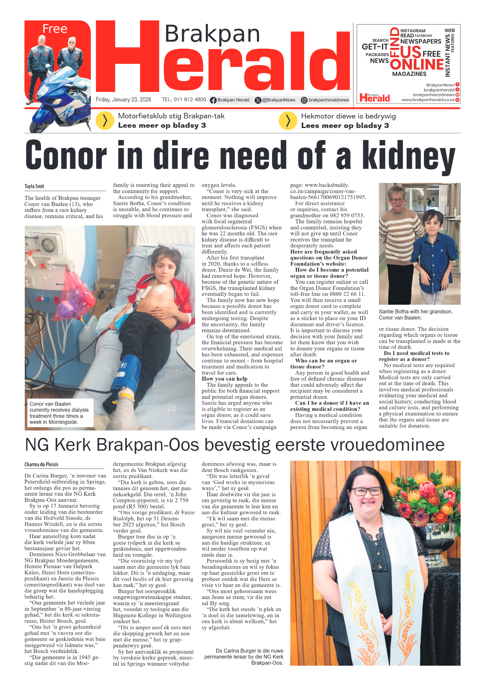 Brakpan Herald 23 January 2026 page 1
