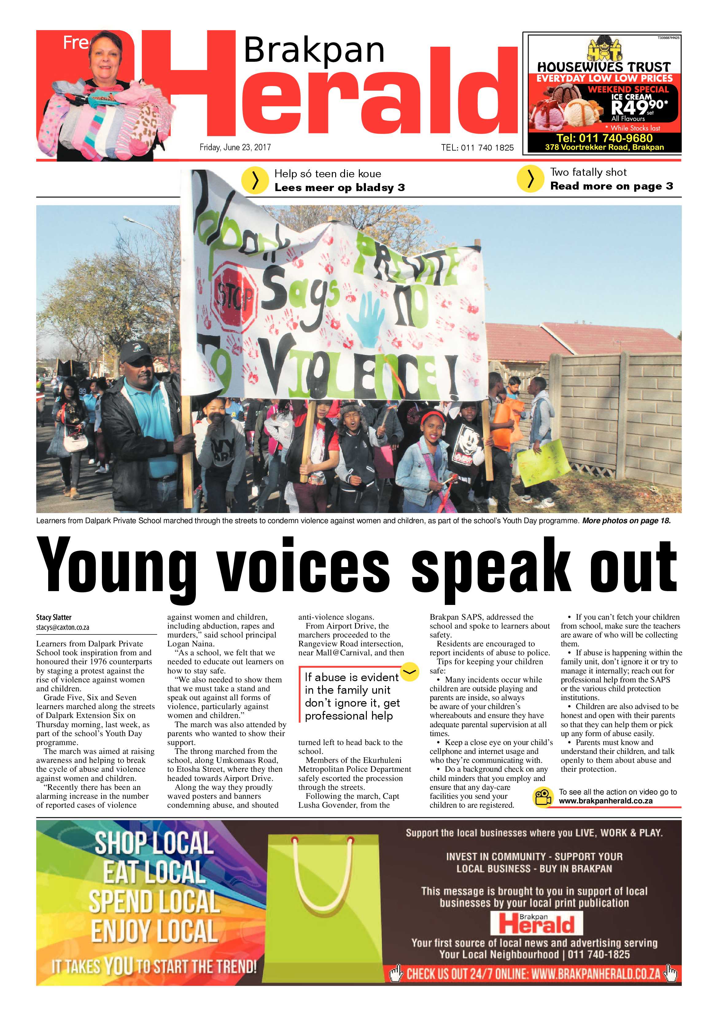 Brakpan Herald 23 June 2017 page 1