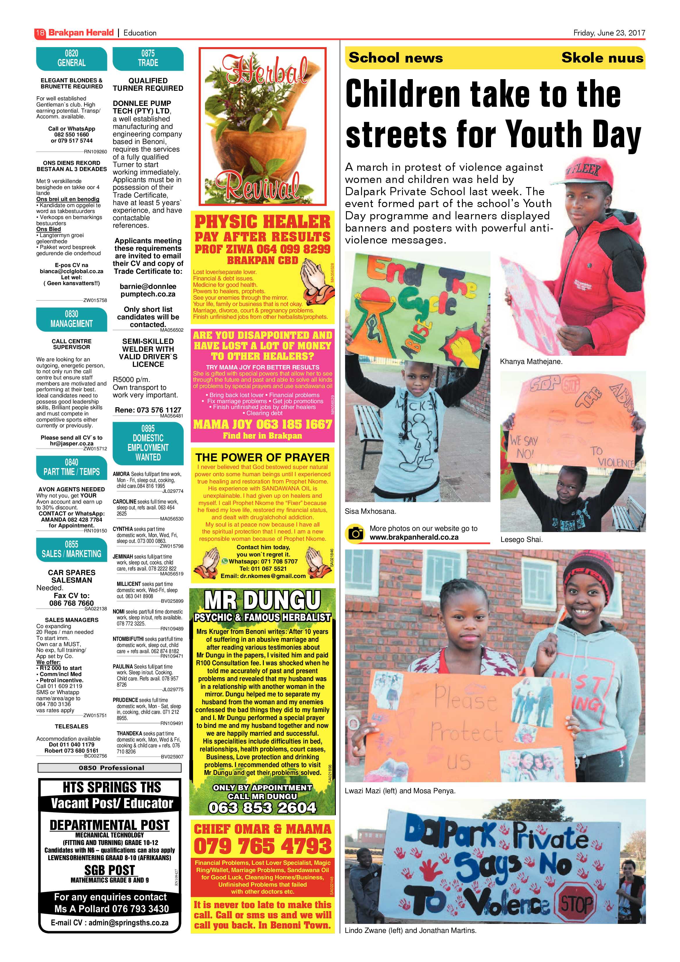 Brakpan Herald 23 June 2017 page 18