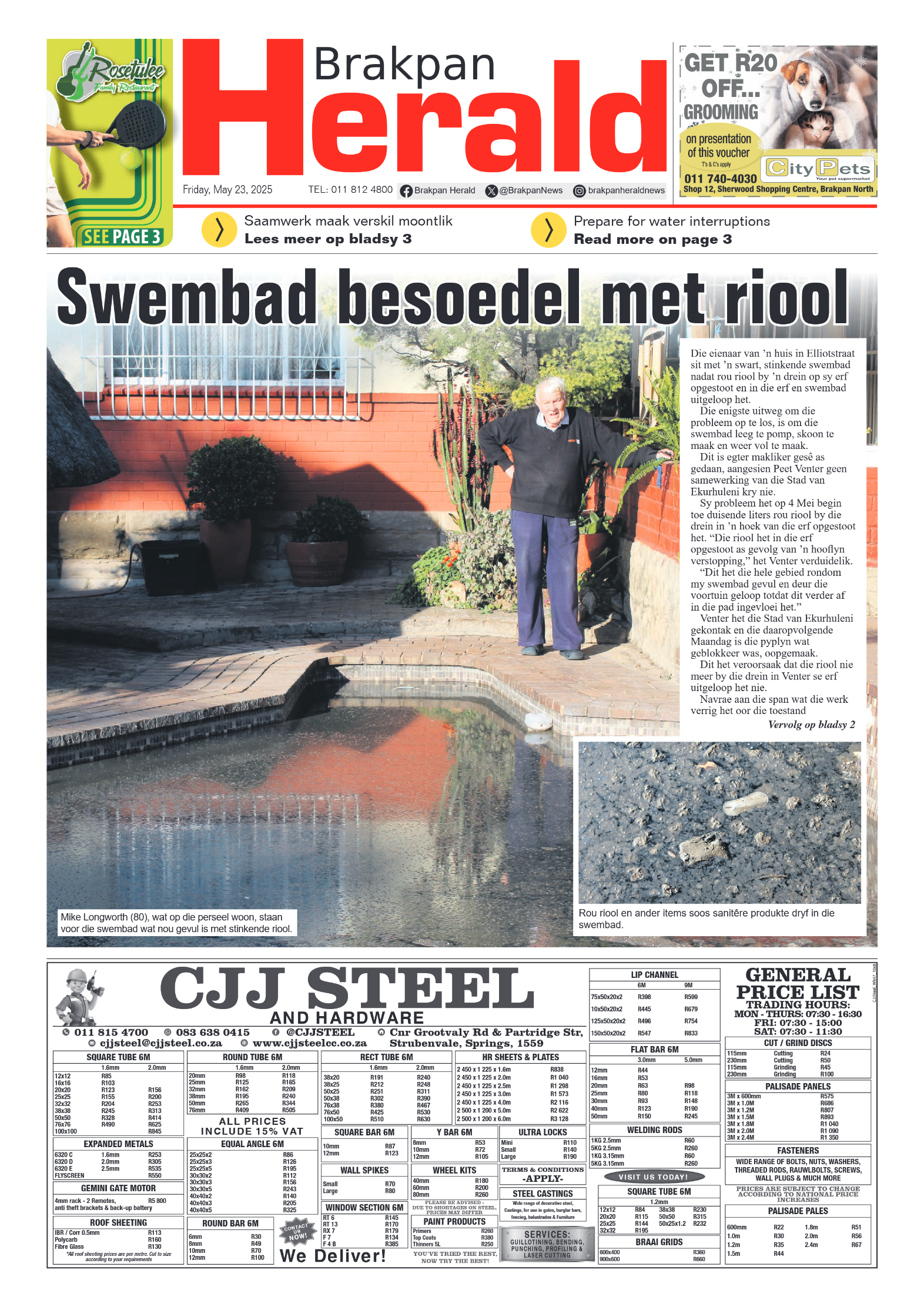 Brakpan Herald 23 May 2025 page 1