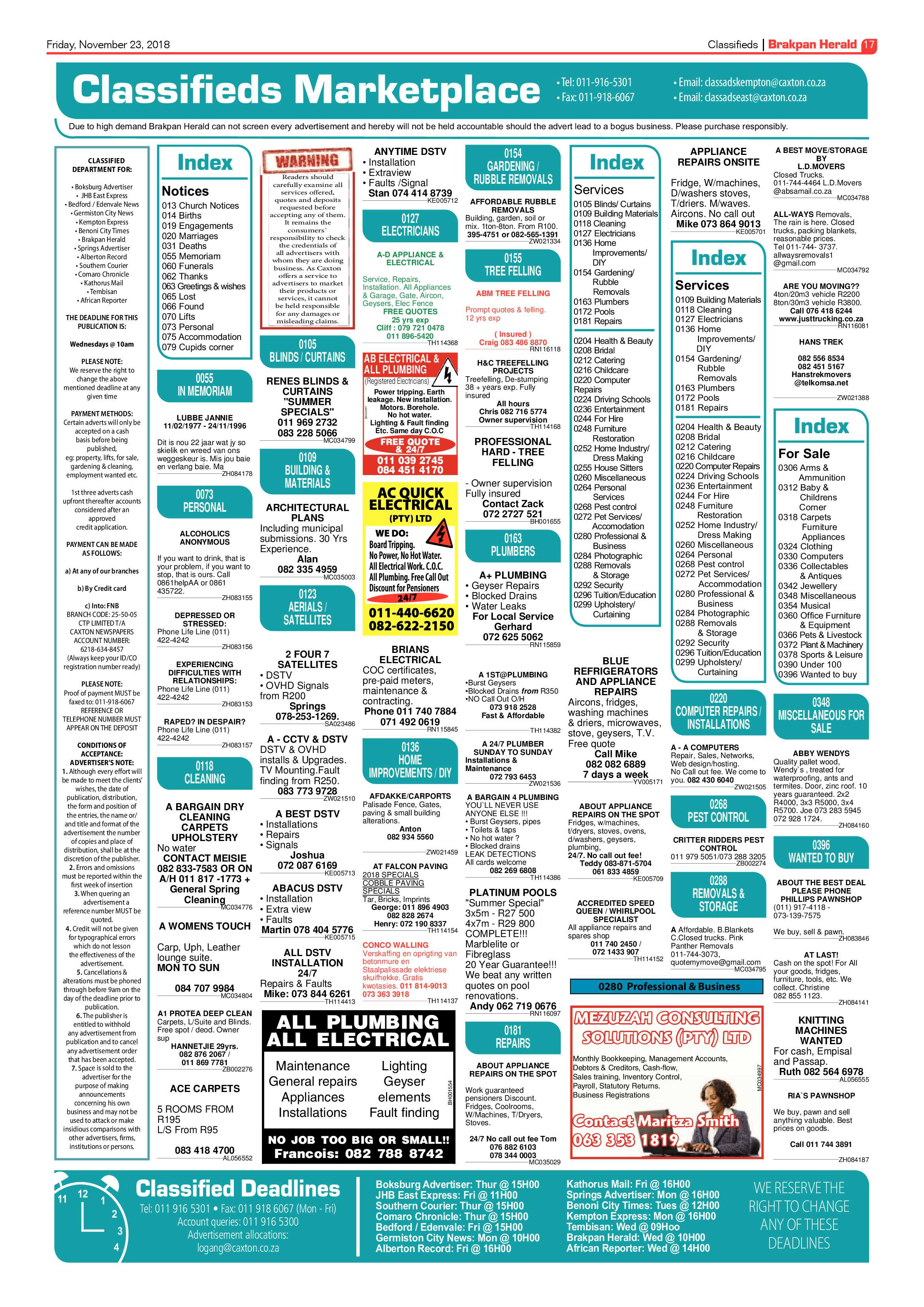 Brakpan Herald 23 November 2018 page 17