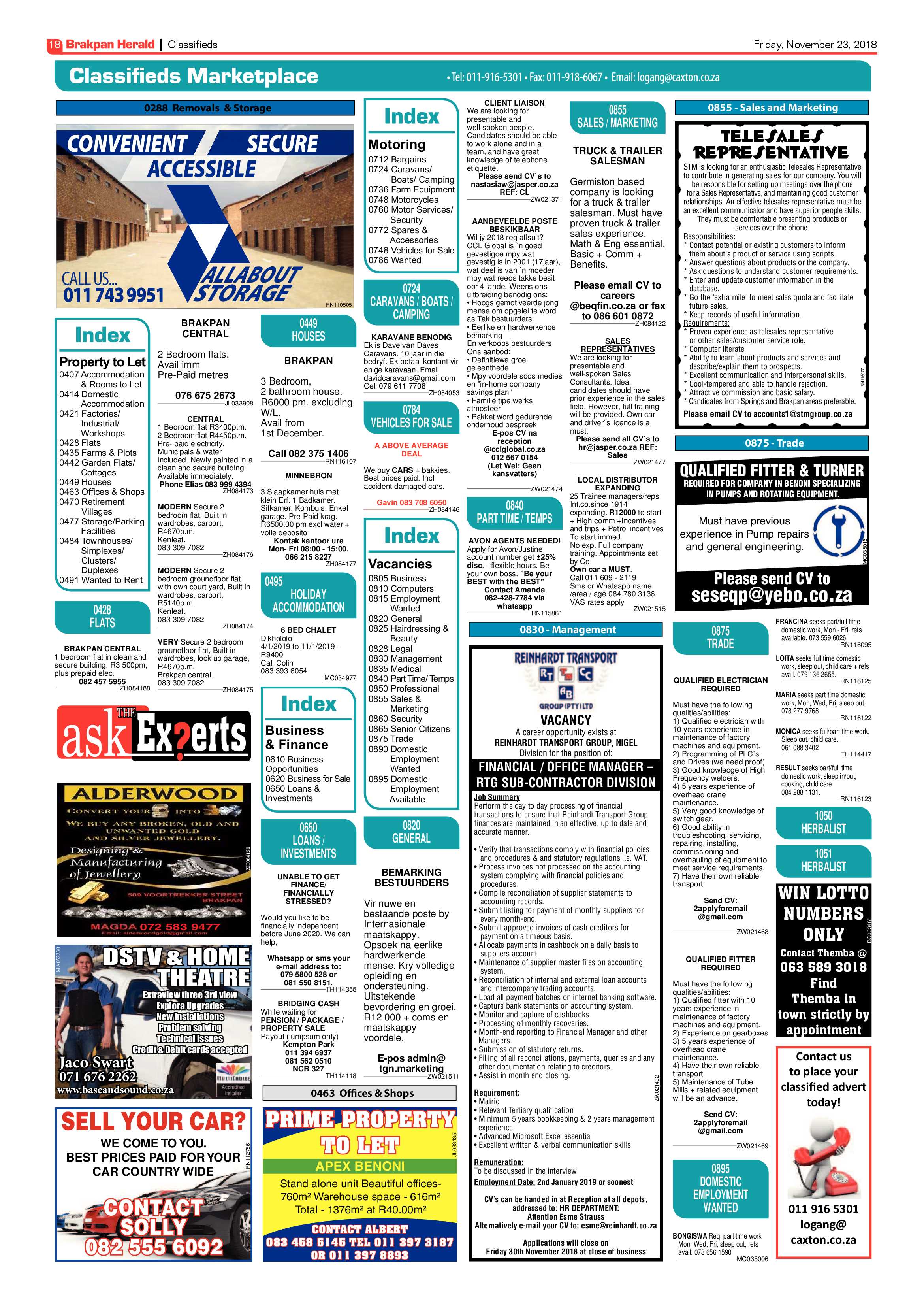 Brakpan Herald 23 November 2018 page 18
