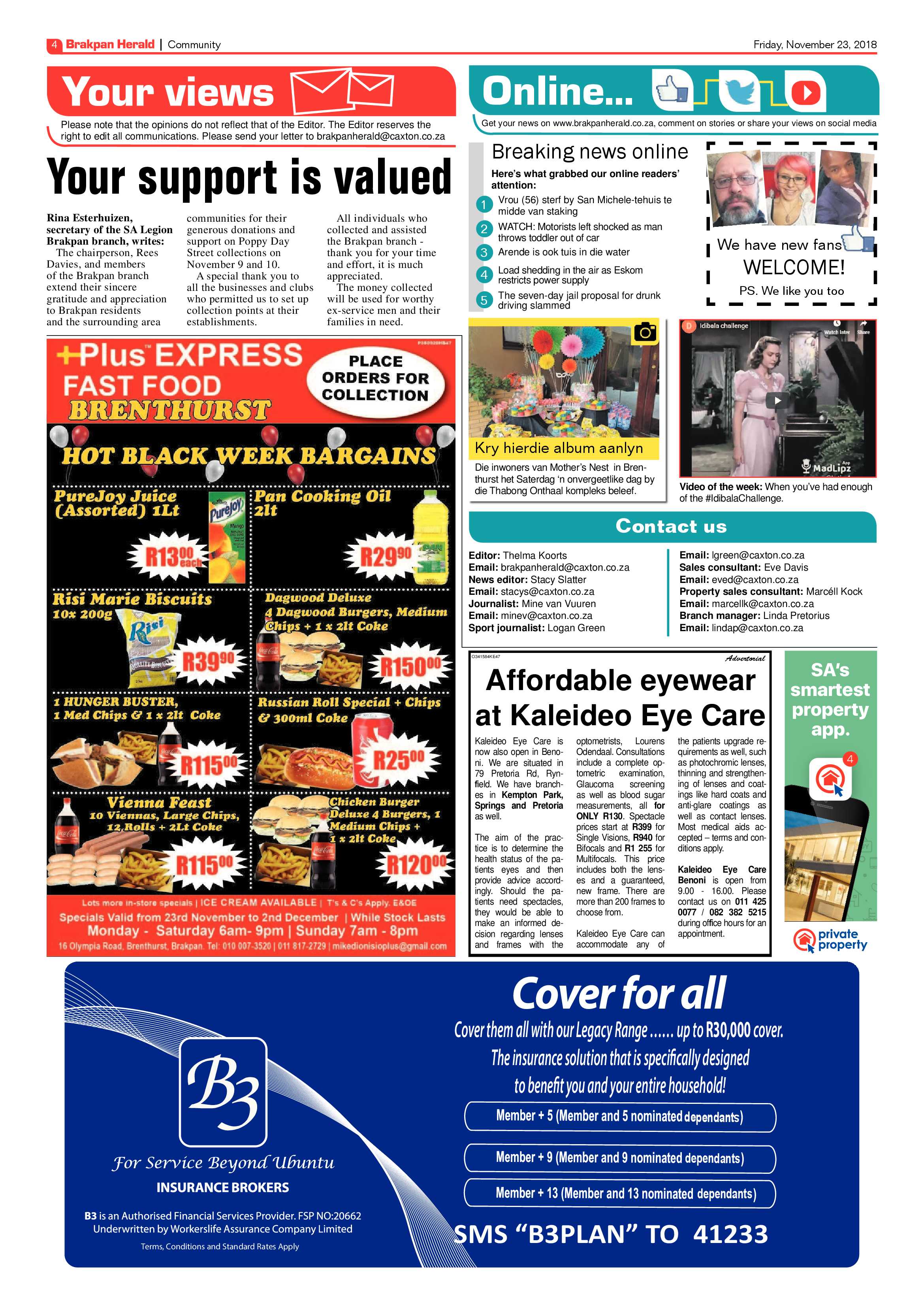 Brakpan Herald 23 November 2018 page 4