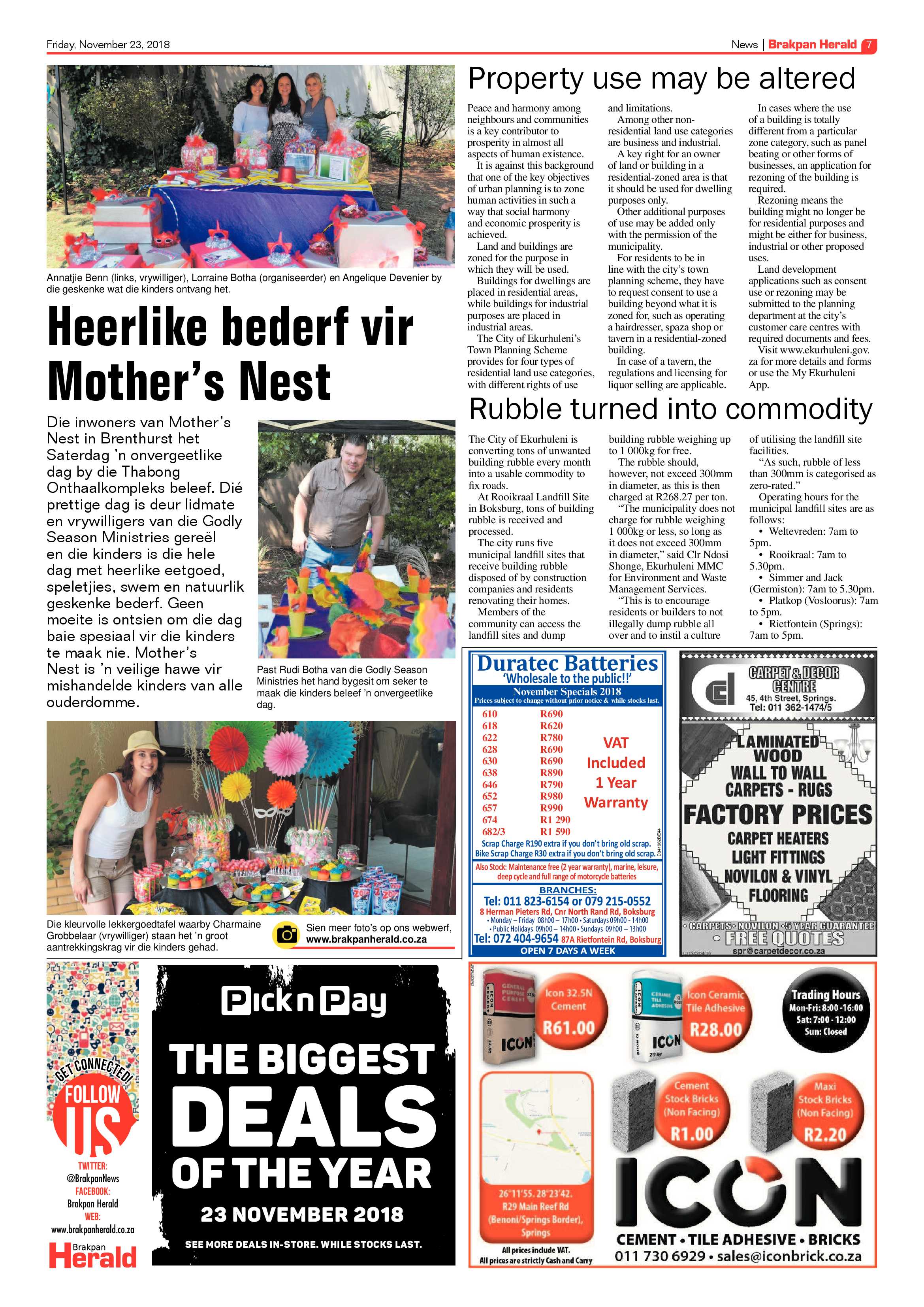 Brakpan Herald 23 November 2018 page 7
