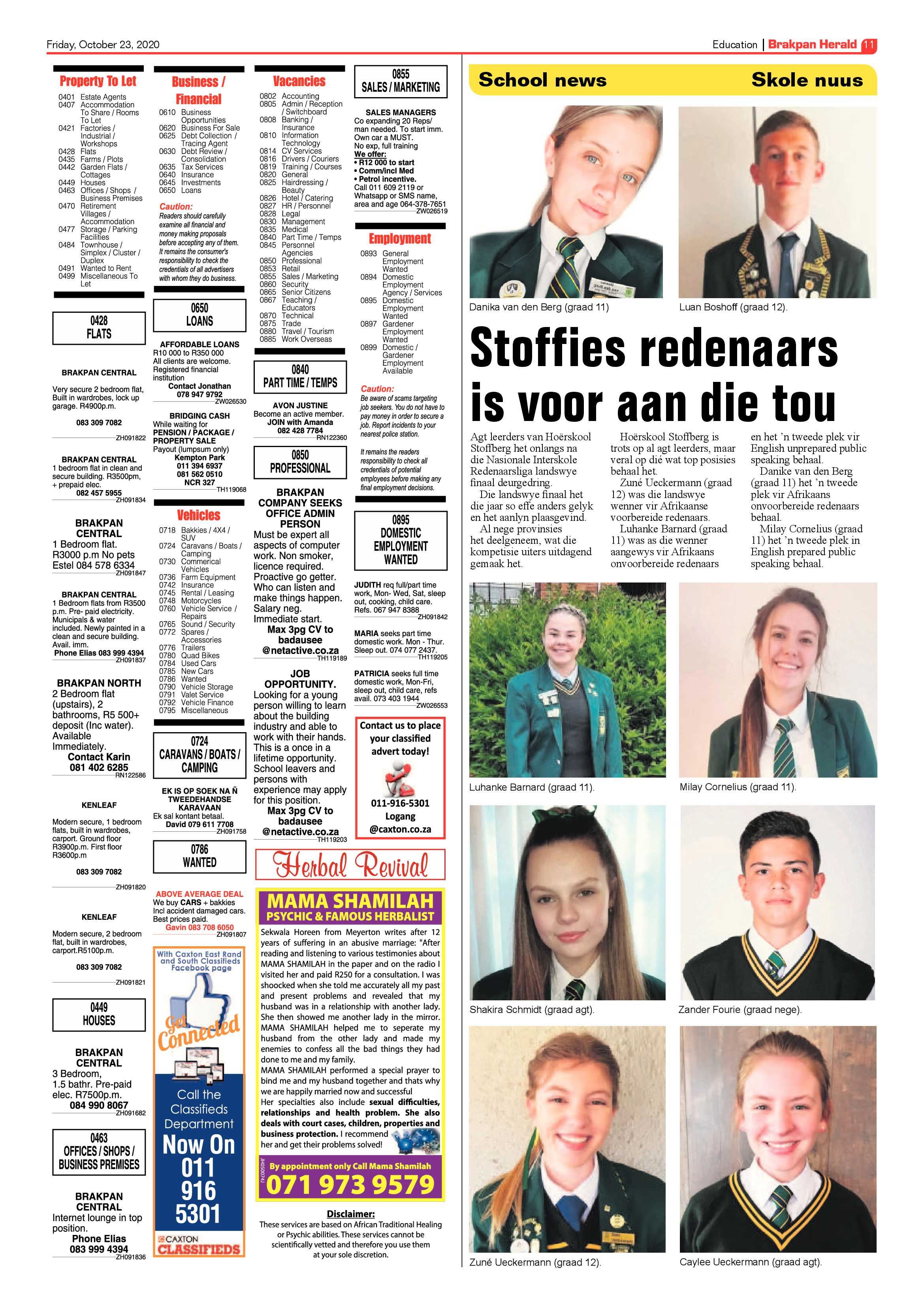 Brakpan Herald 23 October 2020 page 11