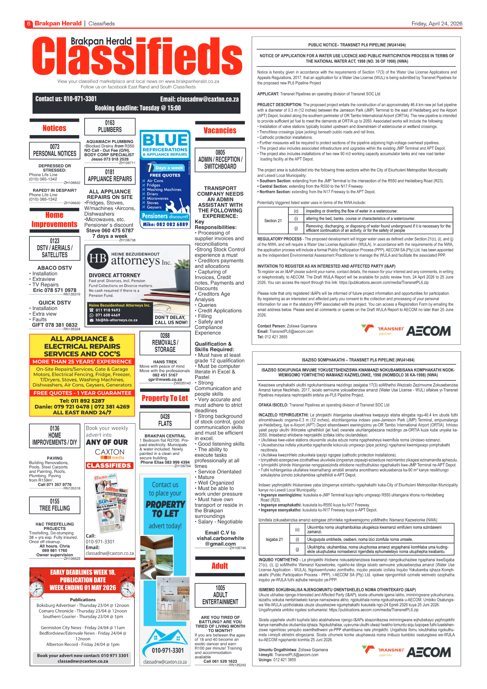Brakpan Herald 24 April 2026 page 6