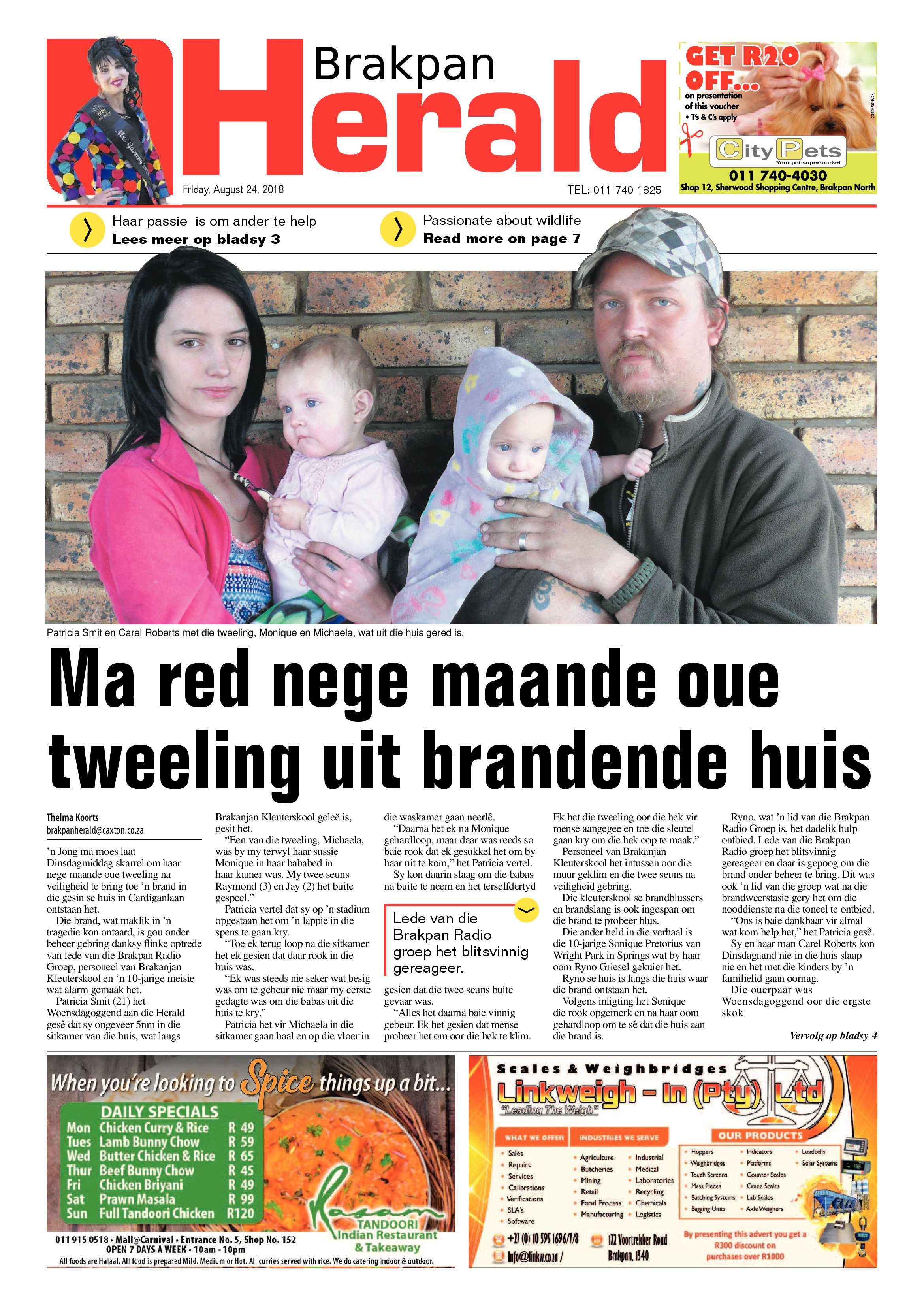 Brakpan Herald 24 August 2018 page 1
