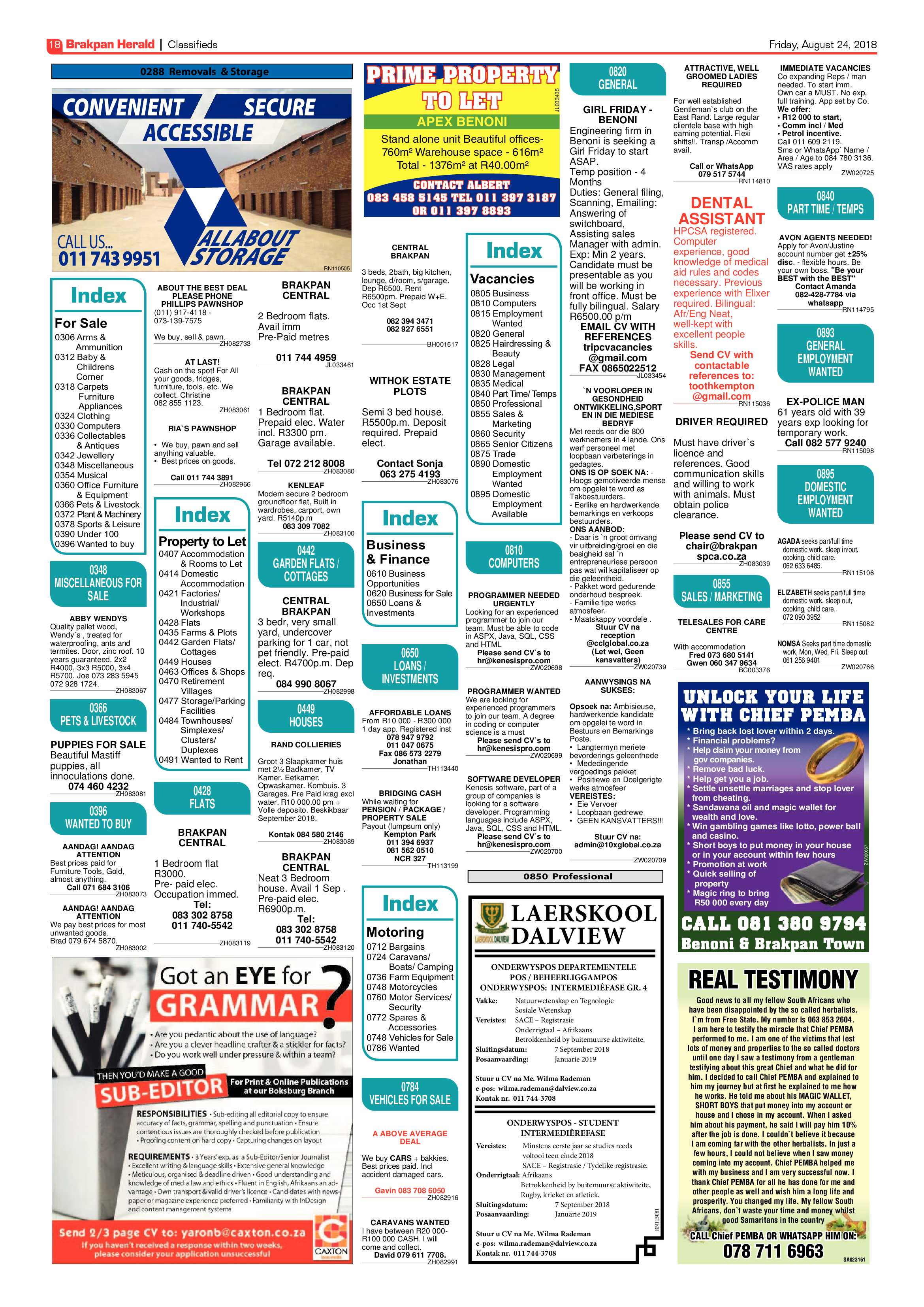 Brakpan Herald 24 August 2018 page 17
