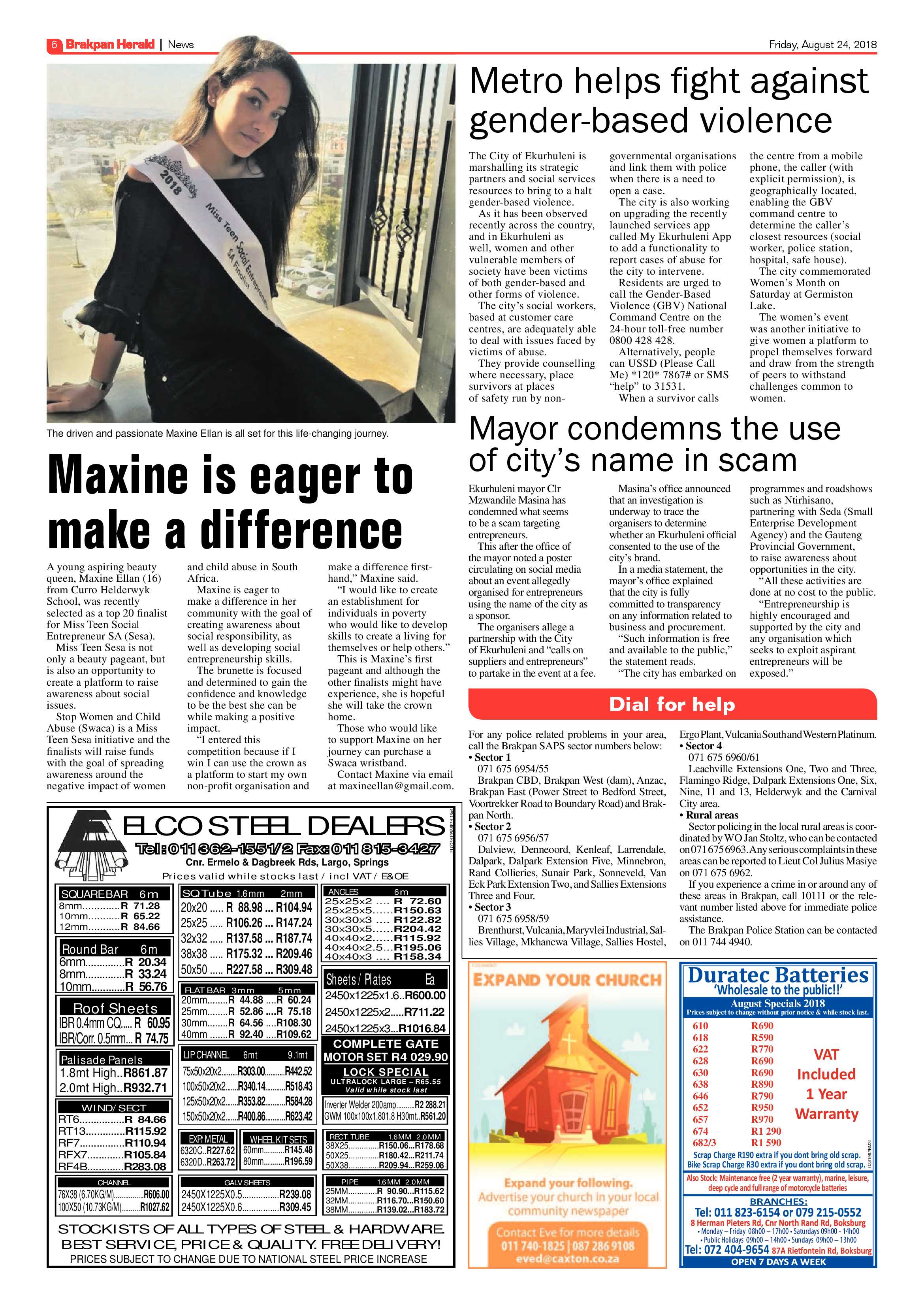 Brakpan Herald 24 August 2018 page 6