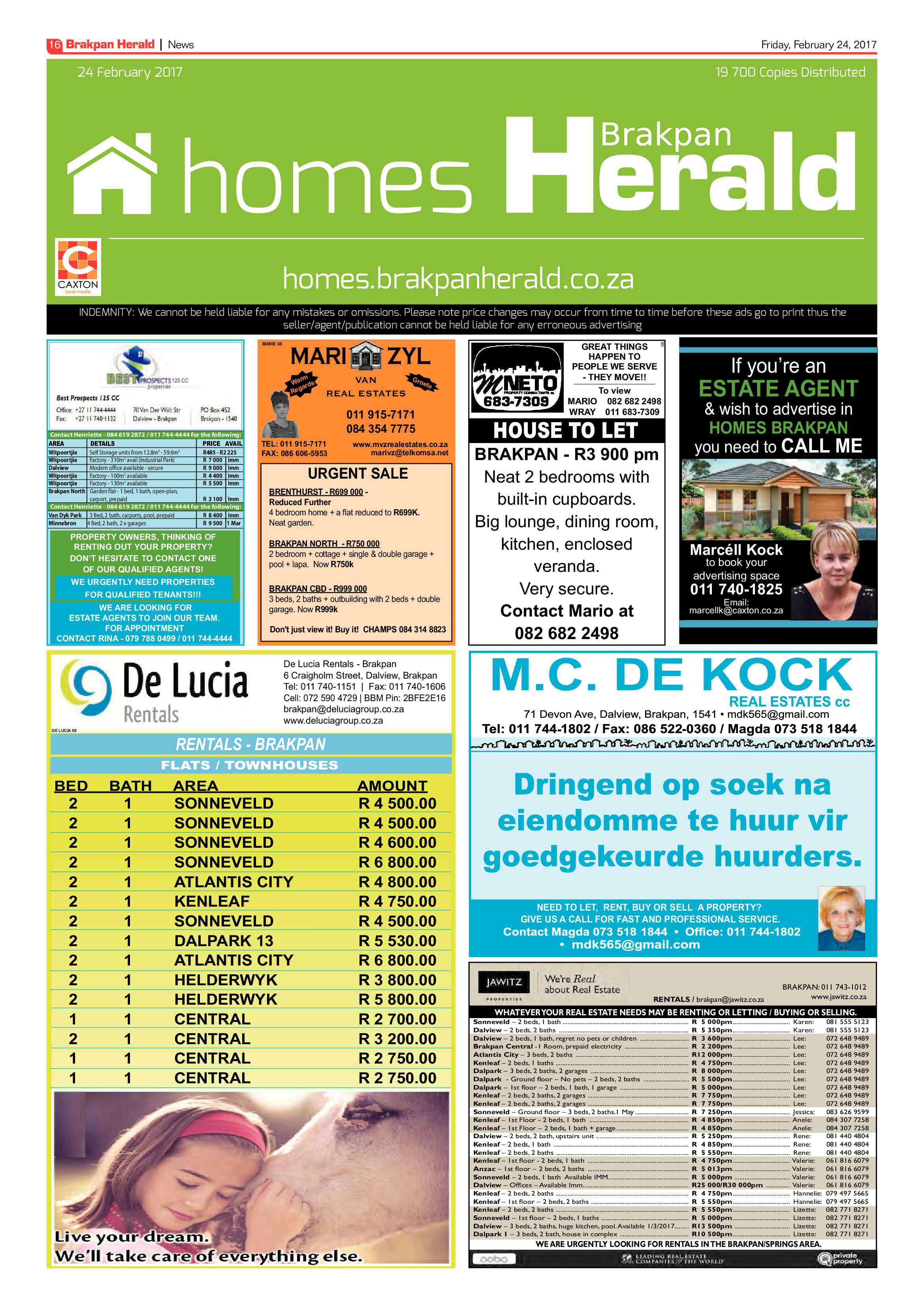Brakpan Herald 24 February 2017 page 16