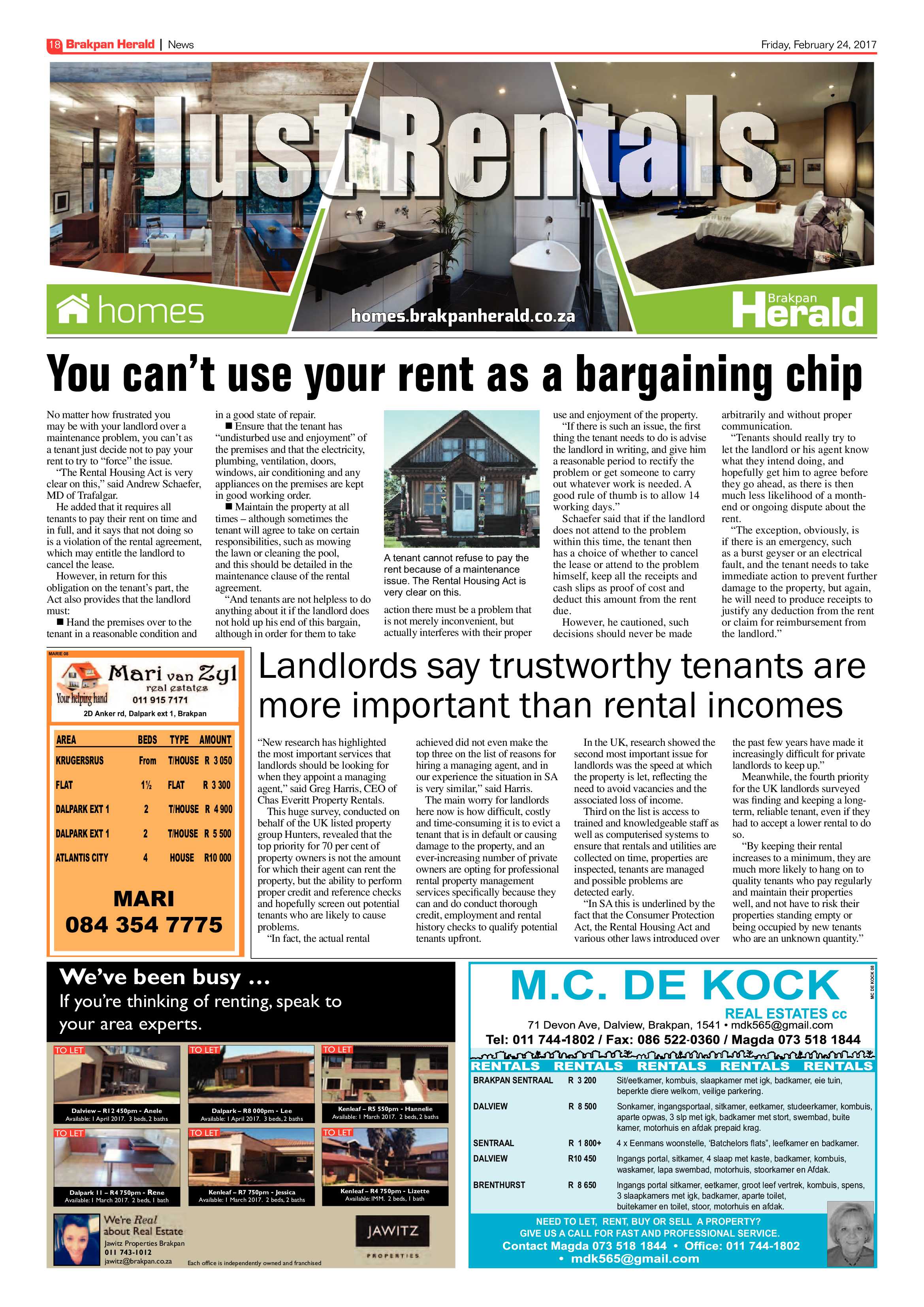 Brakpan Herald 24 February 2017 page 18